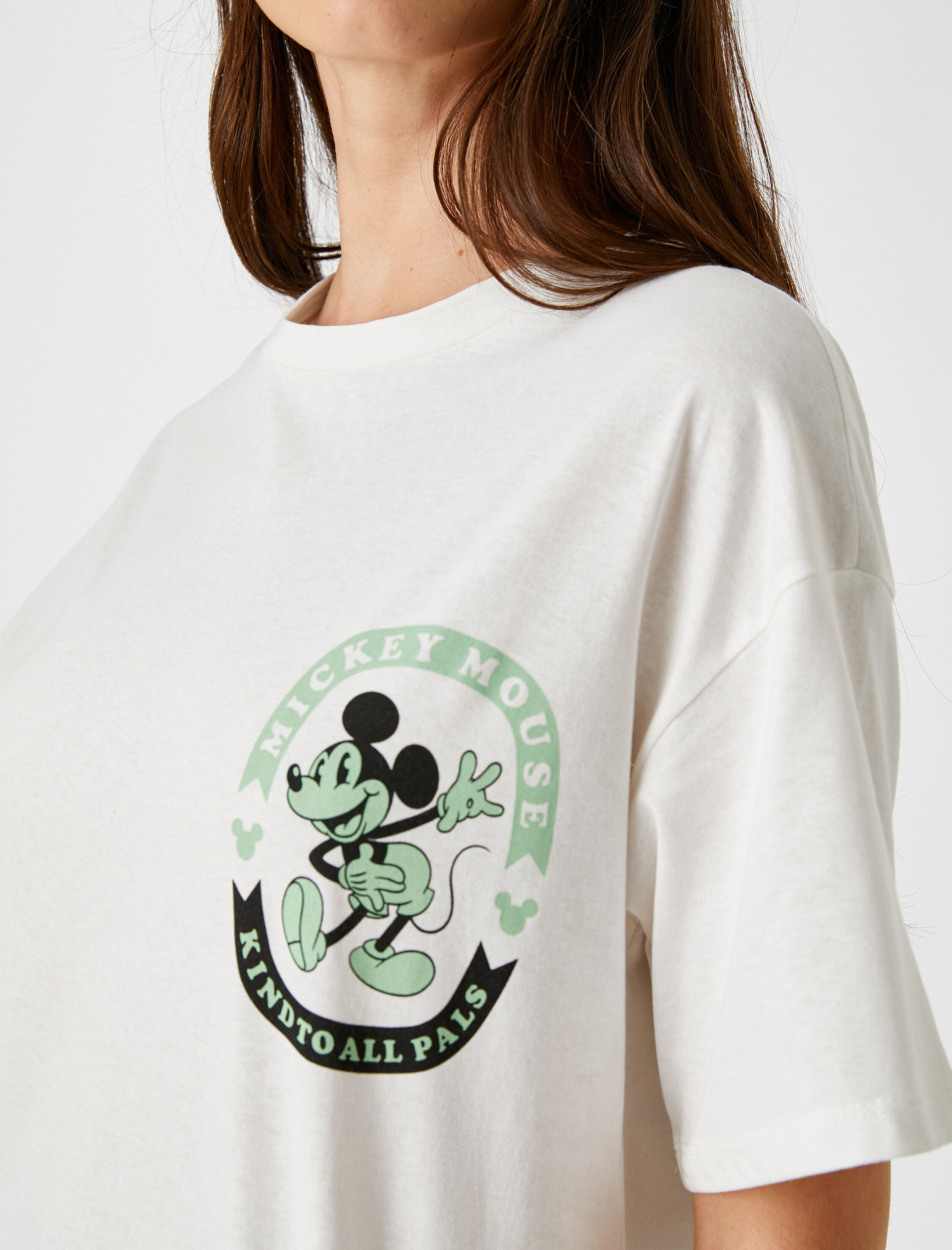   Mickey Mouse Lisanslı Baskılı Oversize Tişört