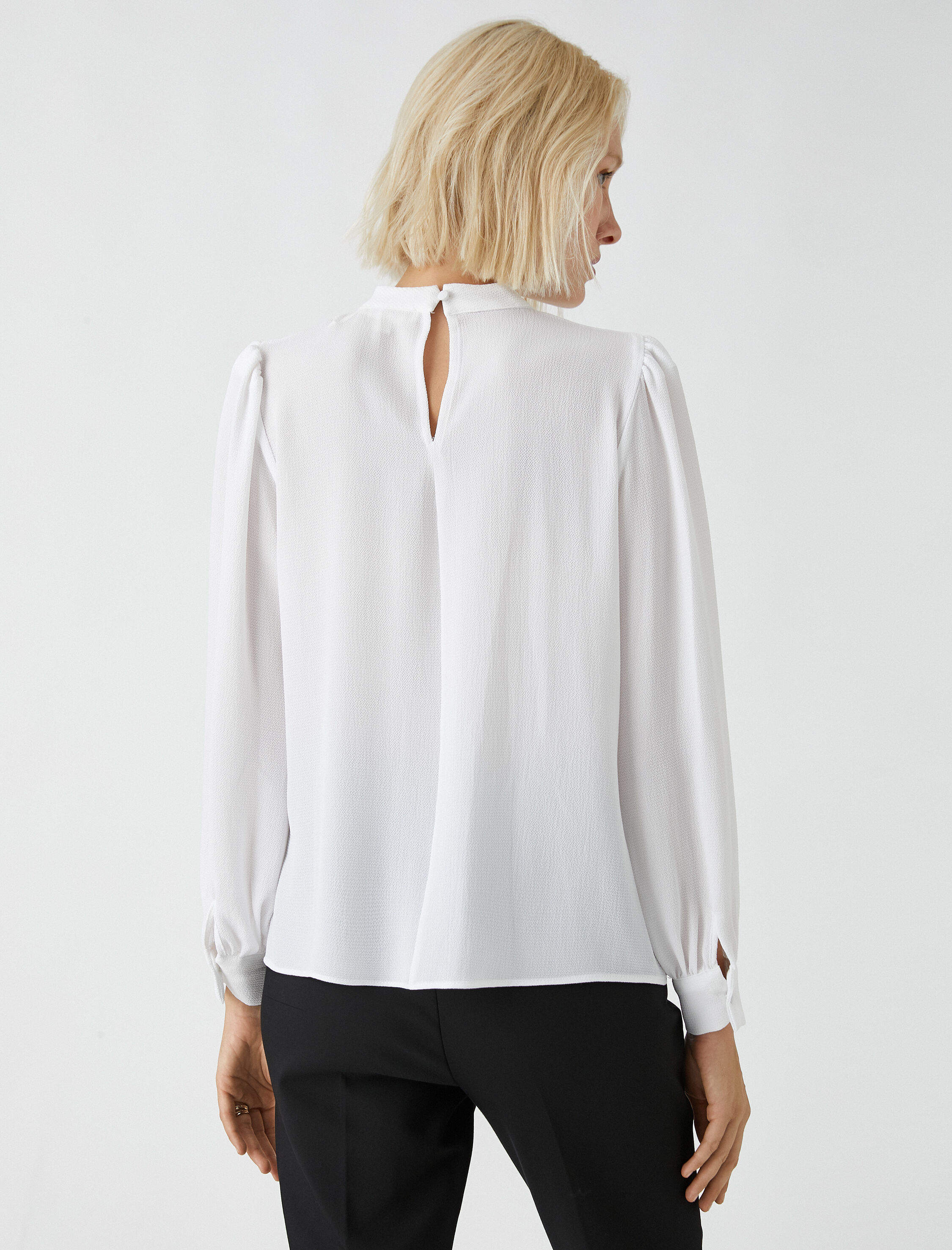   Dik Yaka Bluz Balon Kollu