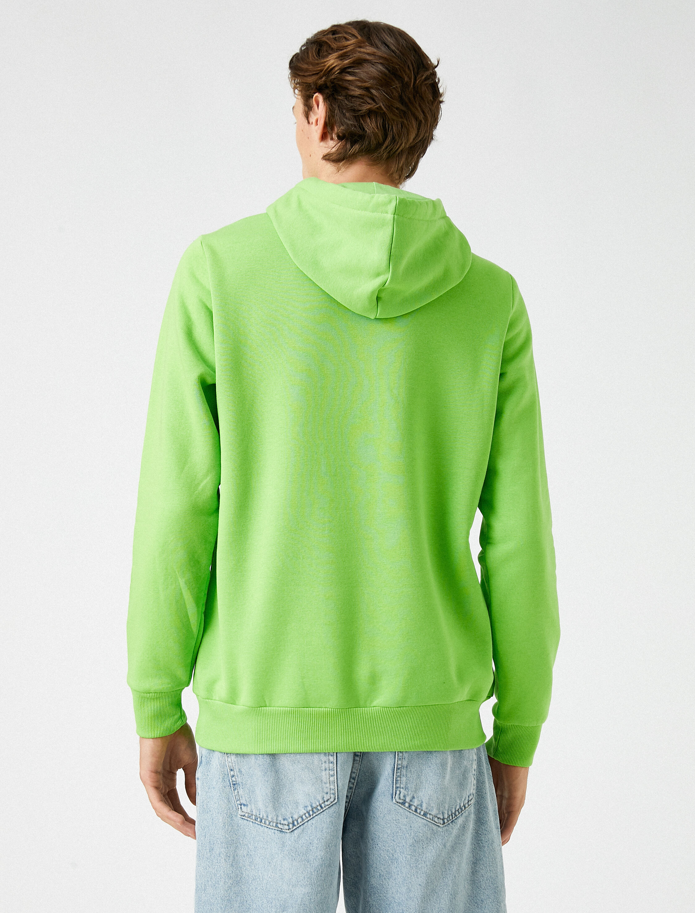   Baskılı Kapşonlu Sweatshirt Şardonlu