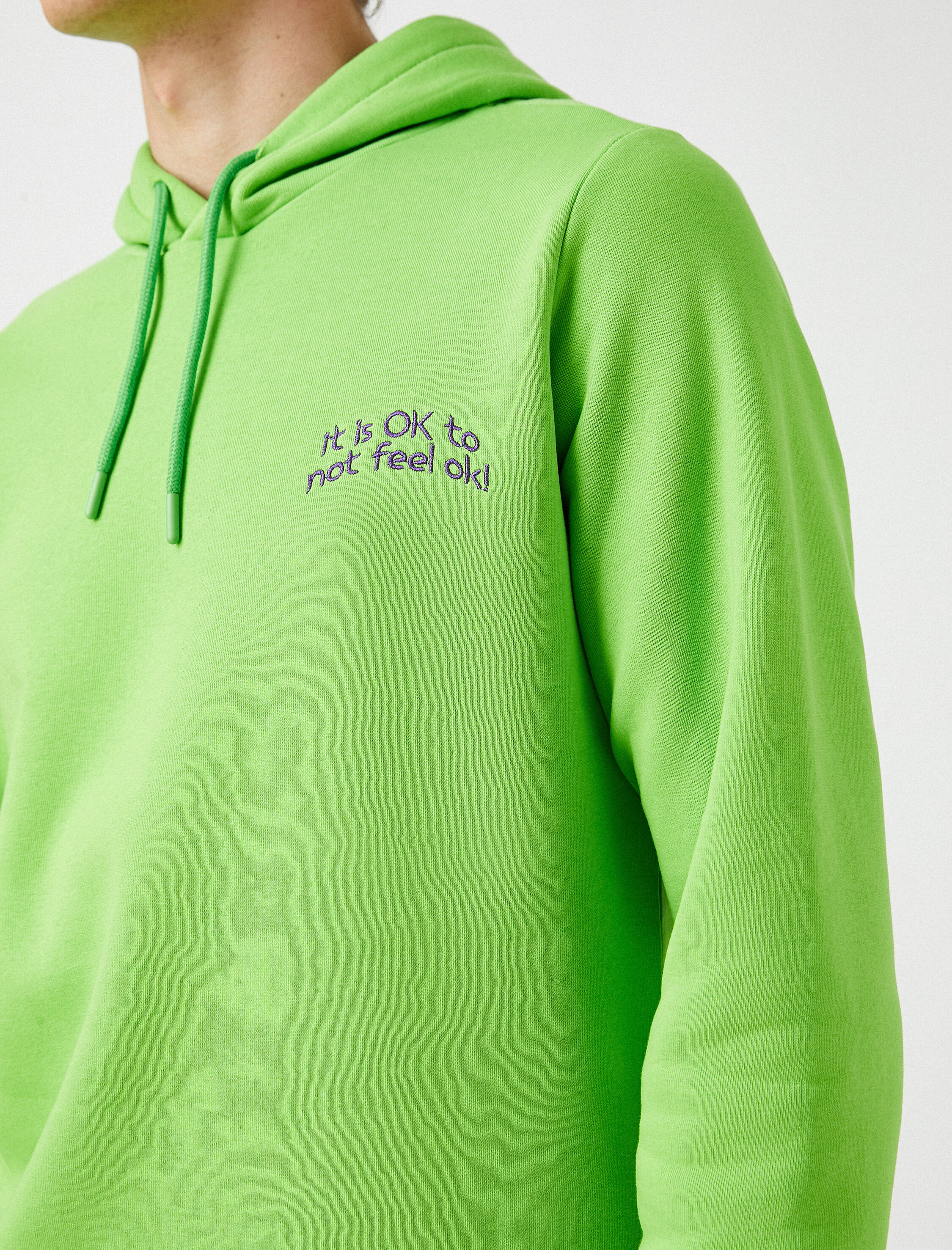   Baskılı Kapşonlu Sweatshirt Şardonlu