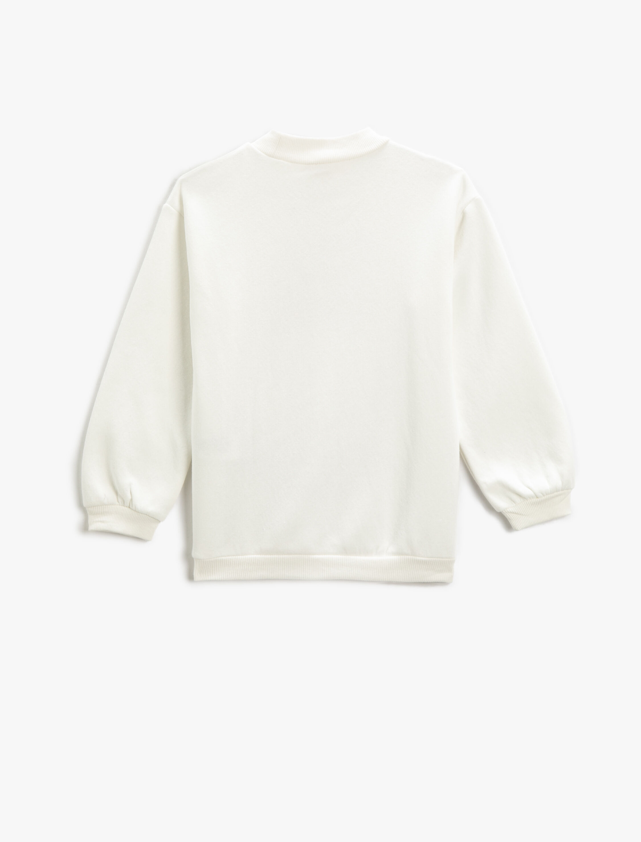  Kız Çocuk Oversize Sweatshirt Baskılı Bisiklet Yaka Uzun Kollu