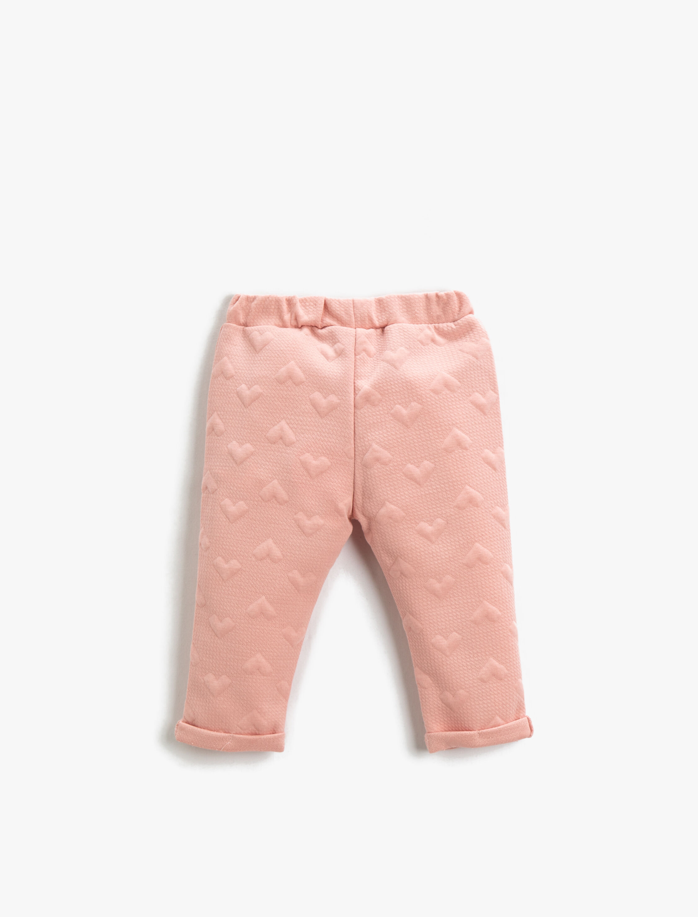  Kız Bebek Basic Kalp Kabartmalı Tayt Beli Lastikli