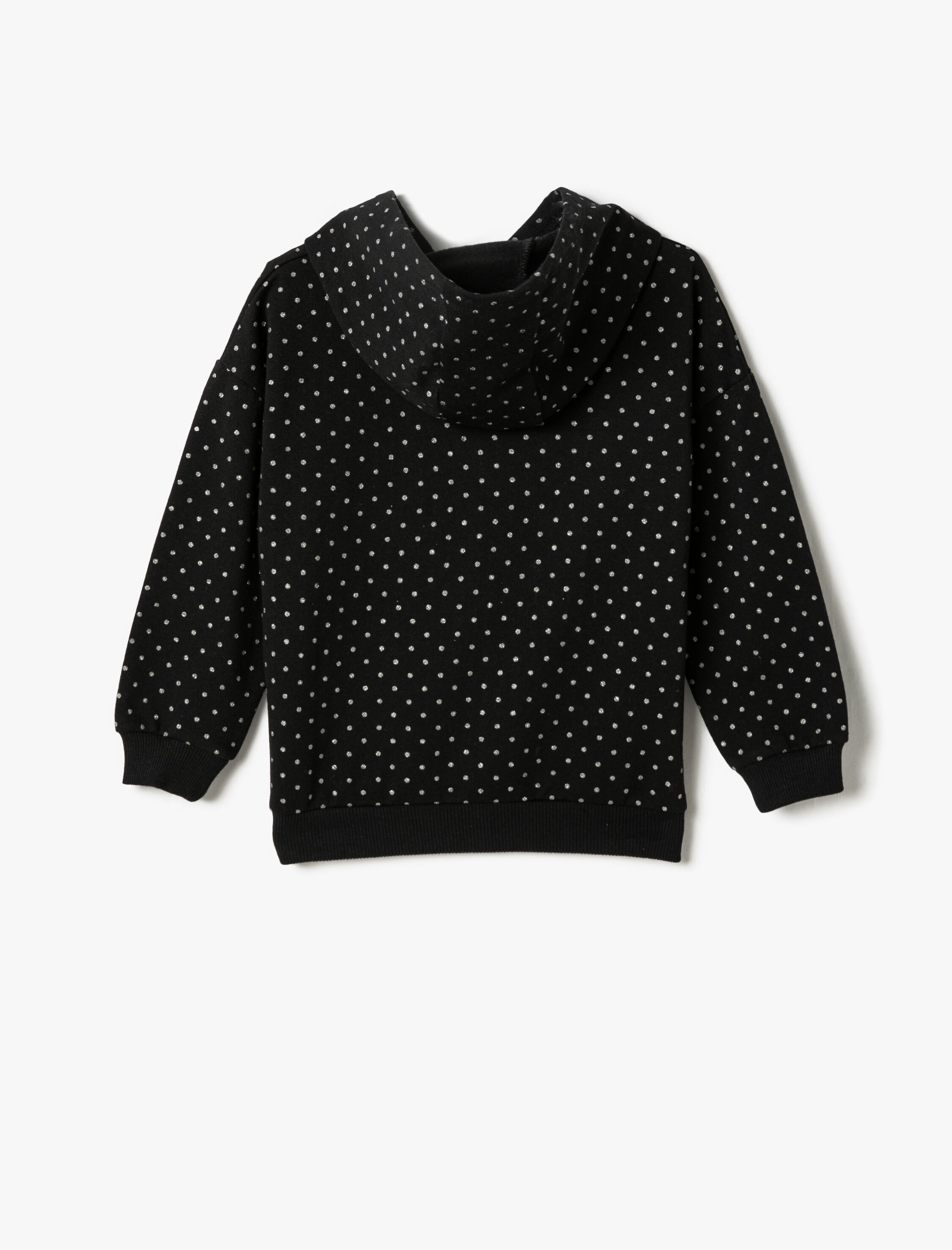 Kız Çocuk Puantiyeli Kapüşonlu Sweatshirt