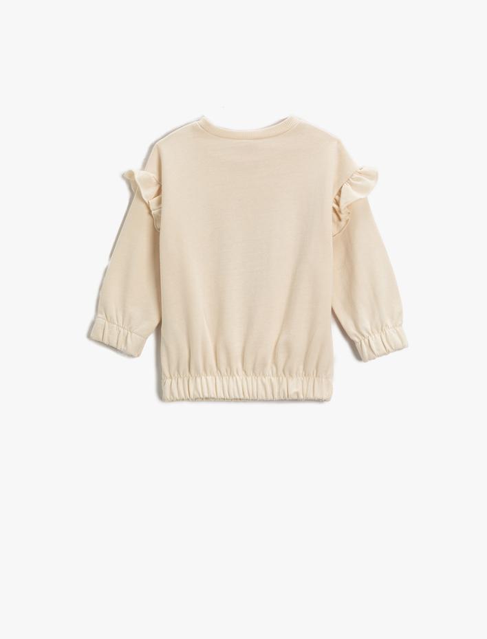 Kız Bebek Kelebek Baskılı Sweat Pamuklu