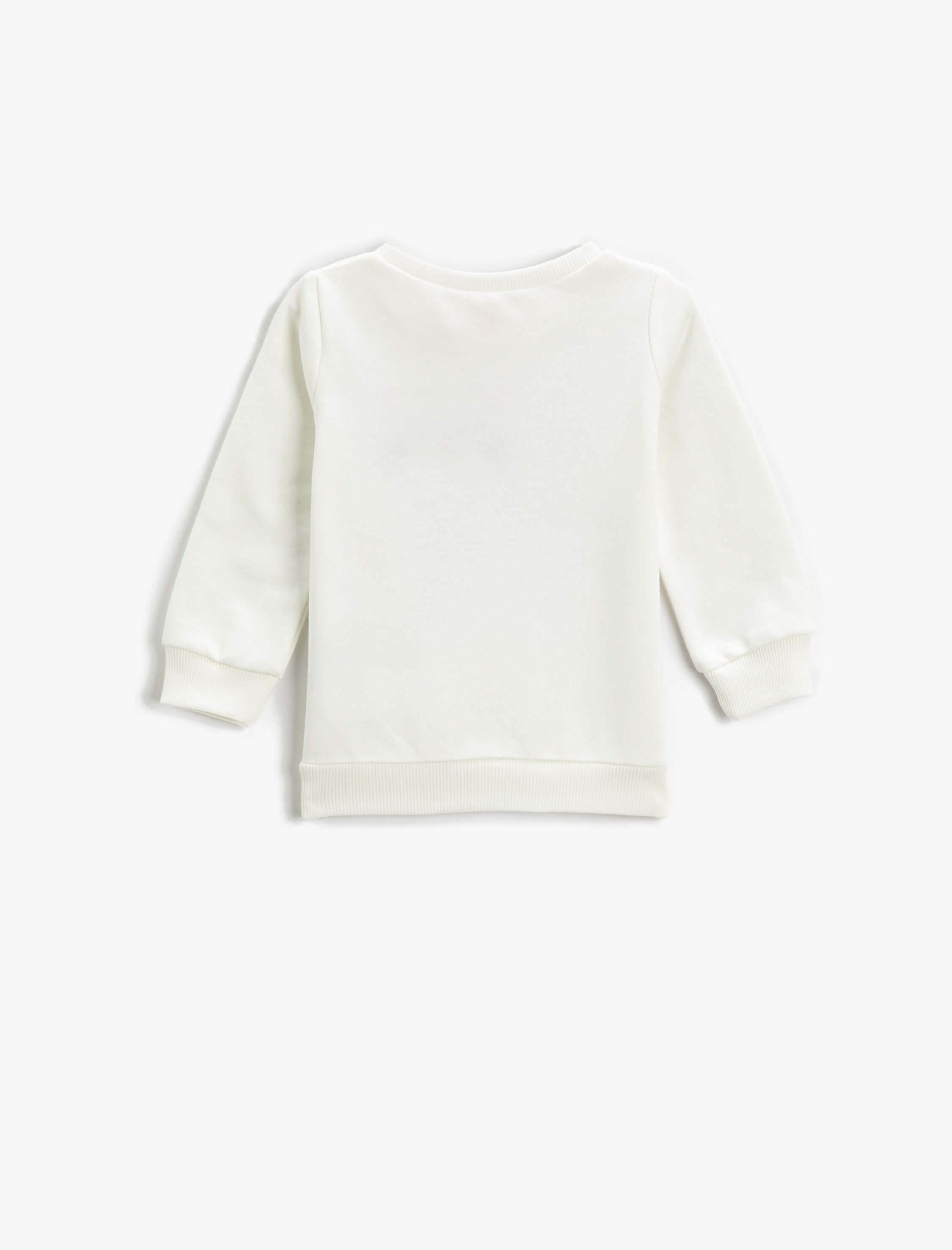  Kız Bebek Kedi Baskılı Sweatshirt Bisiklet Yaka