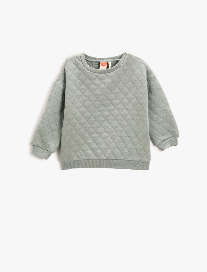 Erkek Bebek Basic Sweatshirt Bisiklet Yaka