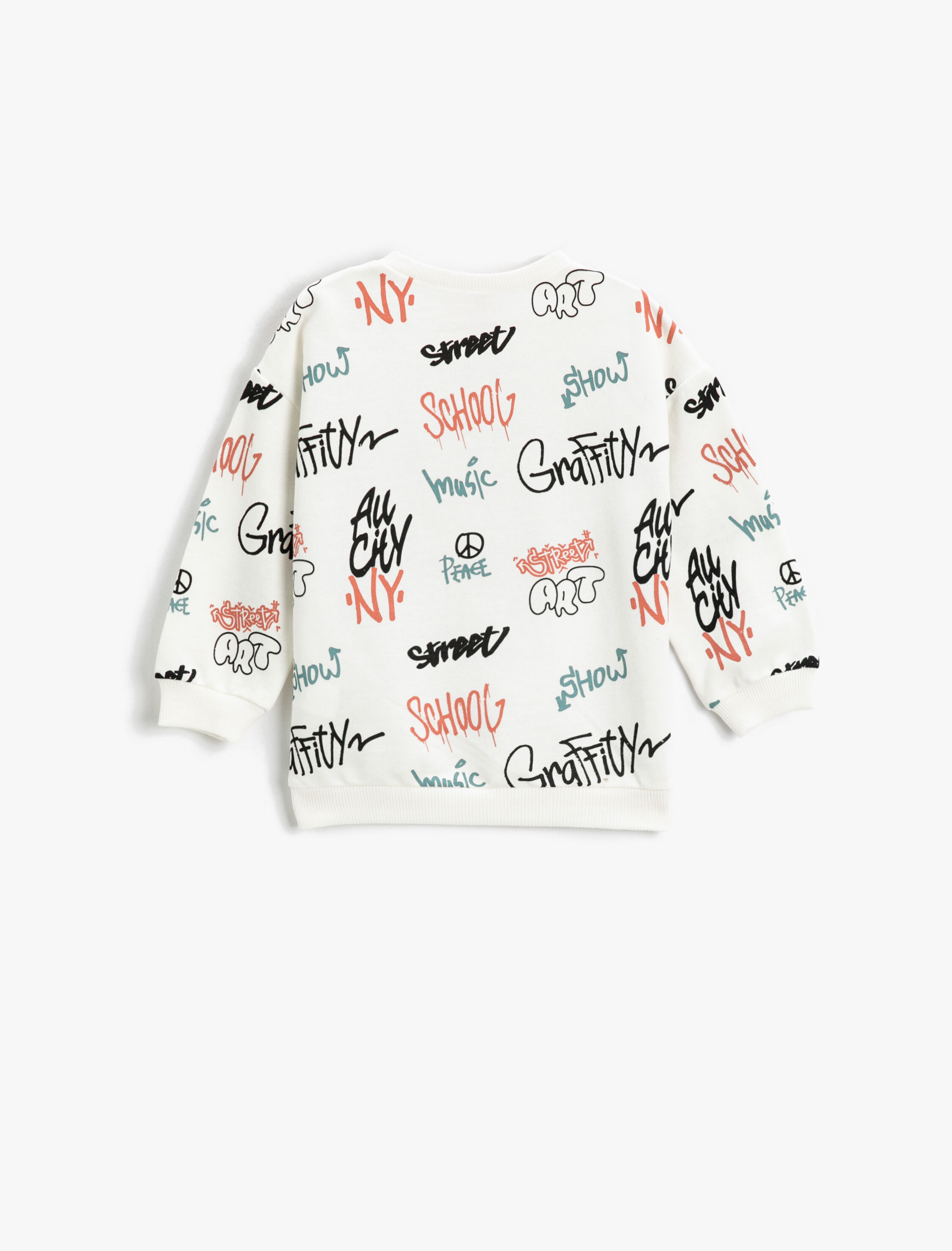  Erkek Bebek Baskılı Bisiklet Yaka Sweatshirt