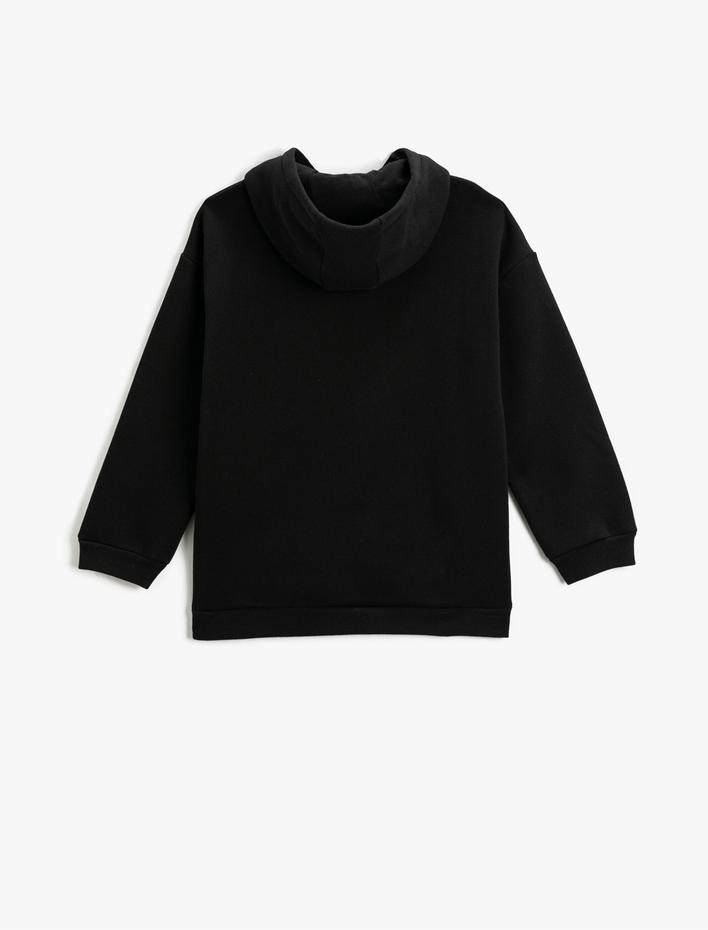 Erkek Çocuk Aslan Kral Sweatshirt Baskılı Lisanslı Kapüşonlu Şardonlu