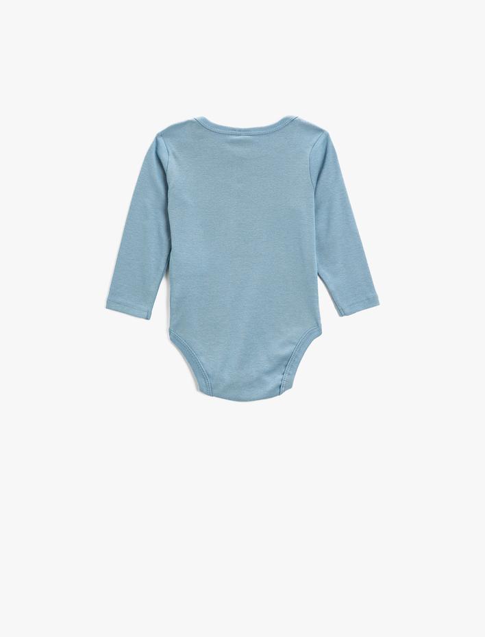 Erkek Bebek Pamuklu Çıtçıtlı Bodysuit Rakun Baskılı