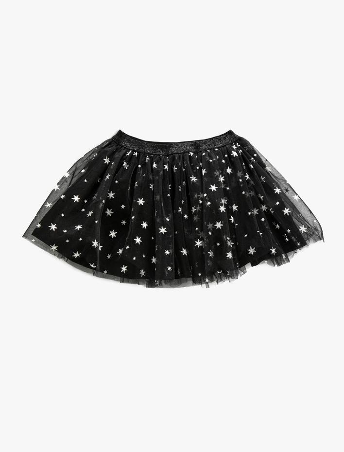 Kız Bebek Tütü Etek Kar Tanesi Baskılı Parıltılı Astarlı Yılbaşı Temalı