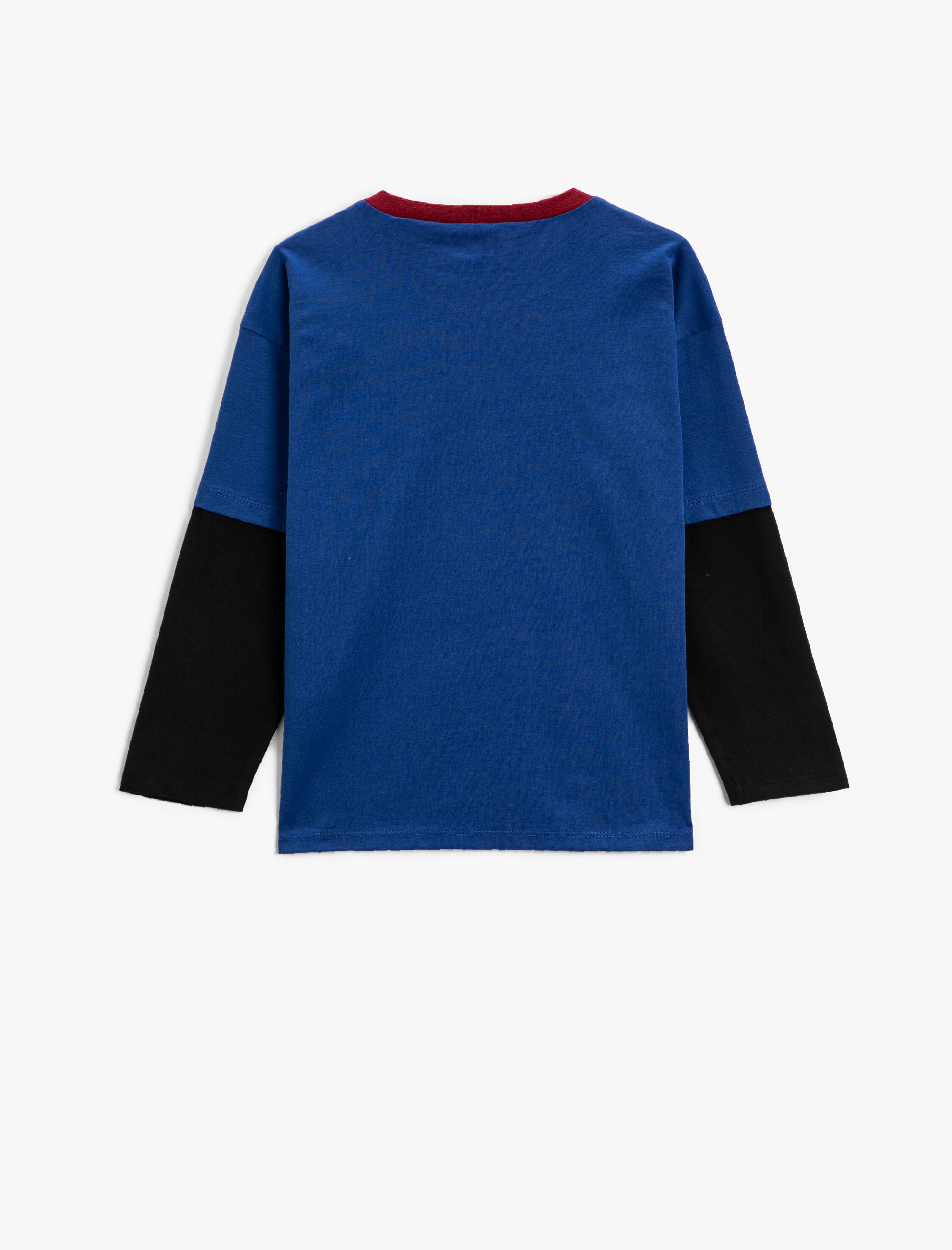  Erkek Çocuk Batman Tişört Lisanslı Çıkma Uzun Kol Bisiklet Yaka