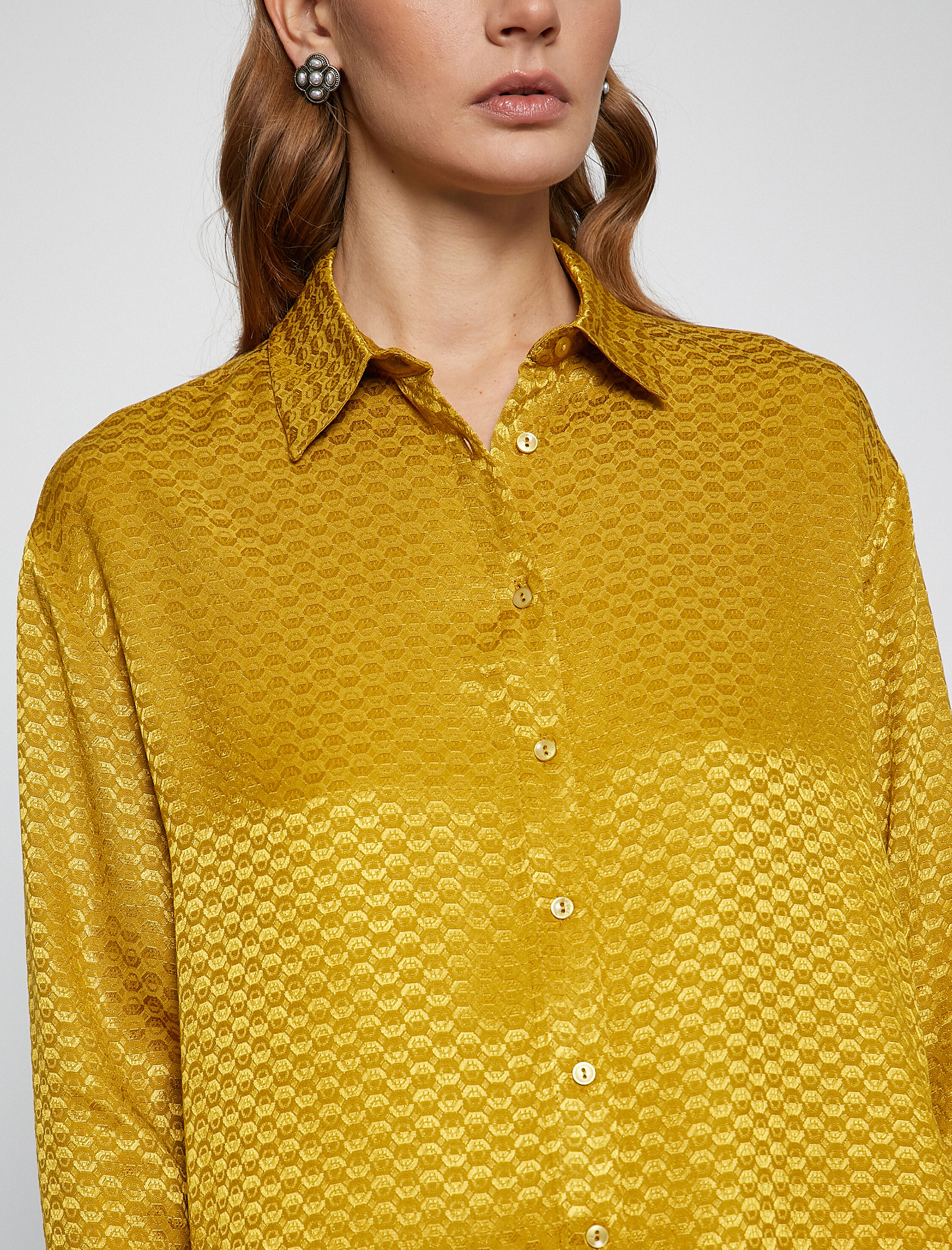   Melis Ağazat X Koton - Jakarlı Uzun Kollu Gömlek