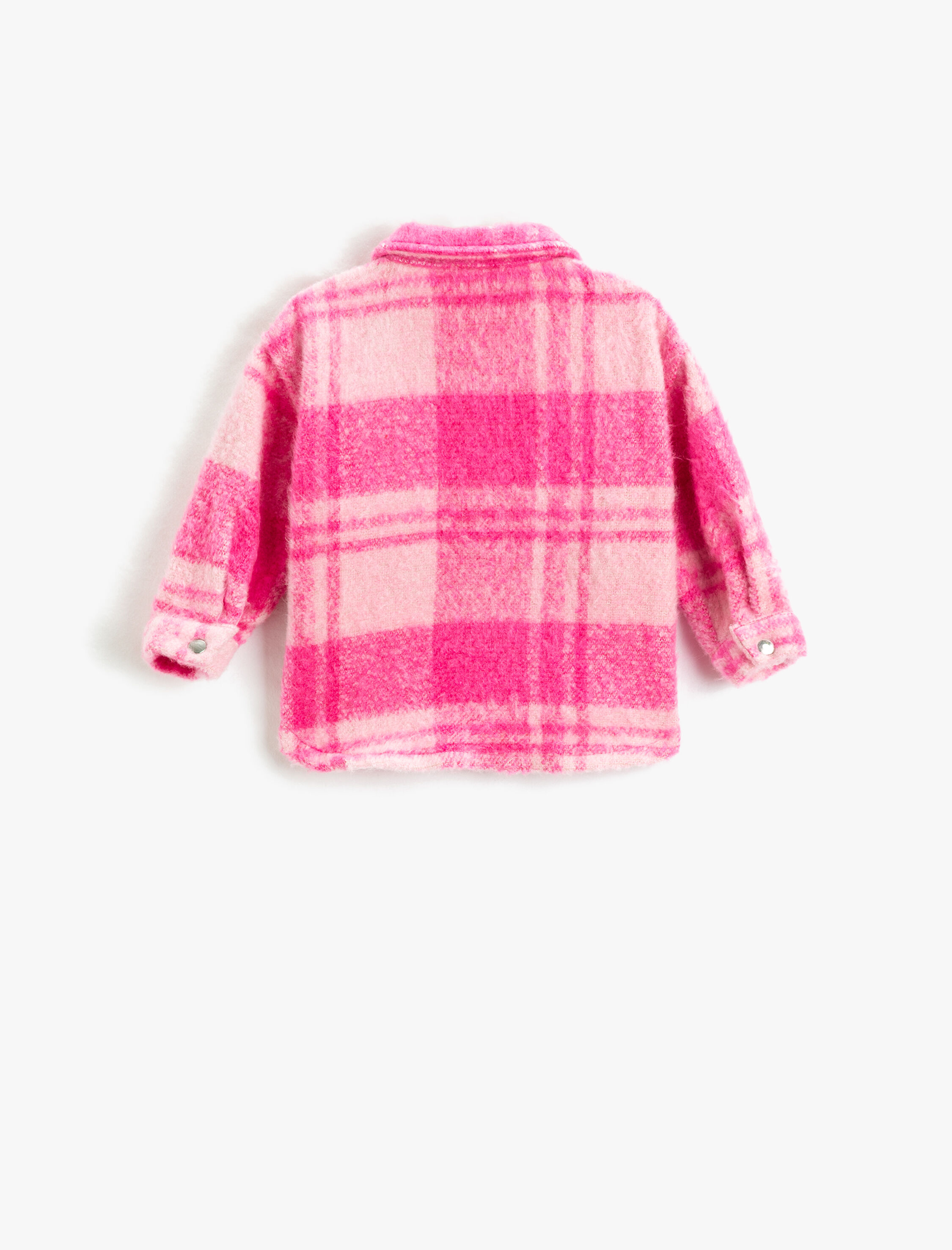  Kız Bebek Oduncu Ceket Çift Cep Detaylı Yumuşak Dokulu Çıtçıt Kapamalı