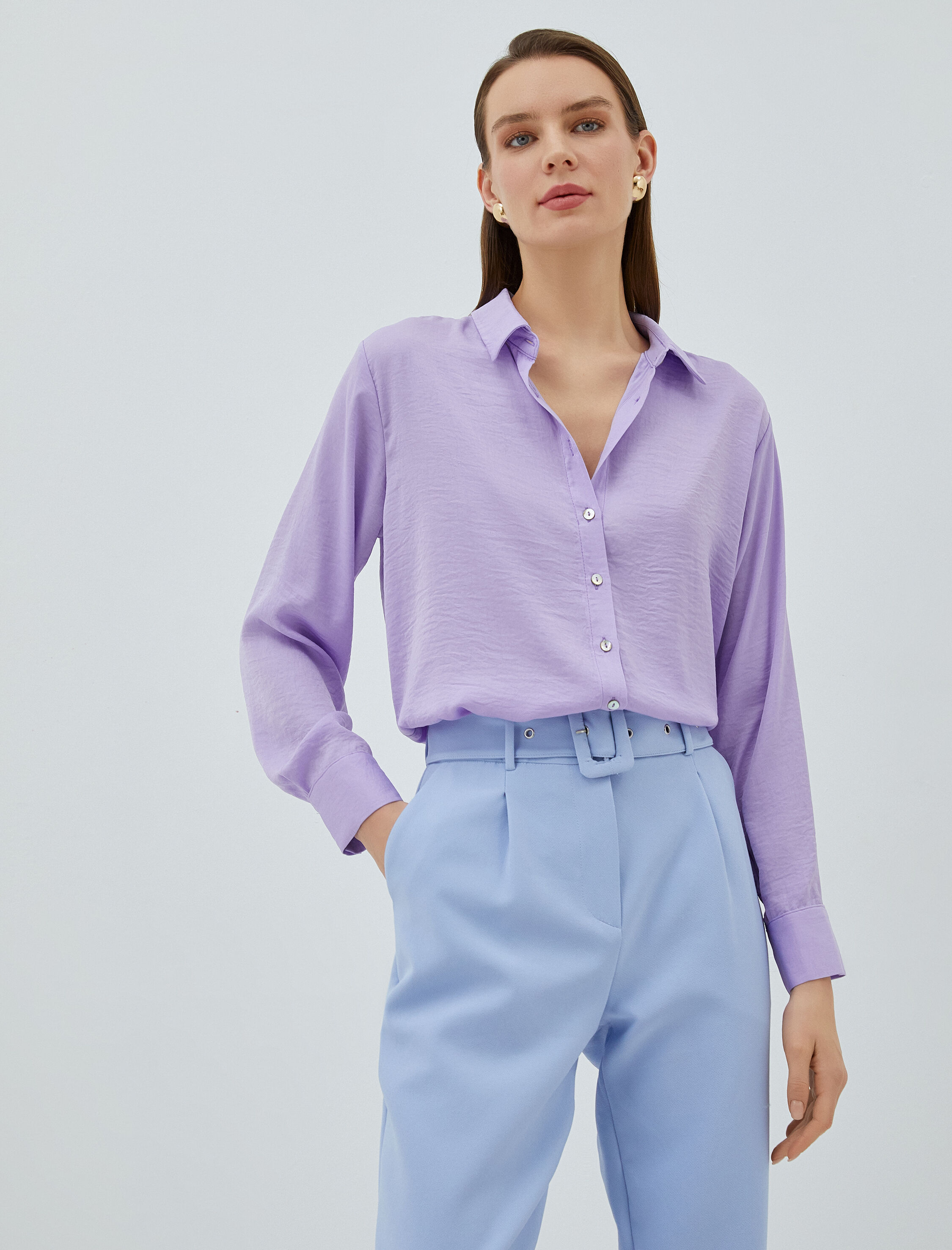   Basic Gömlek Uzun Kollu Düğmeli