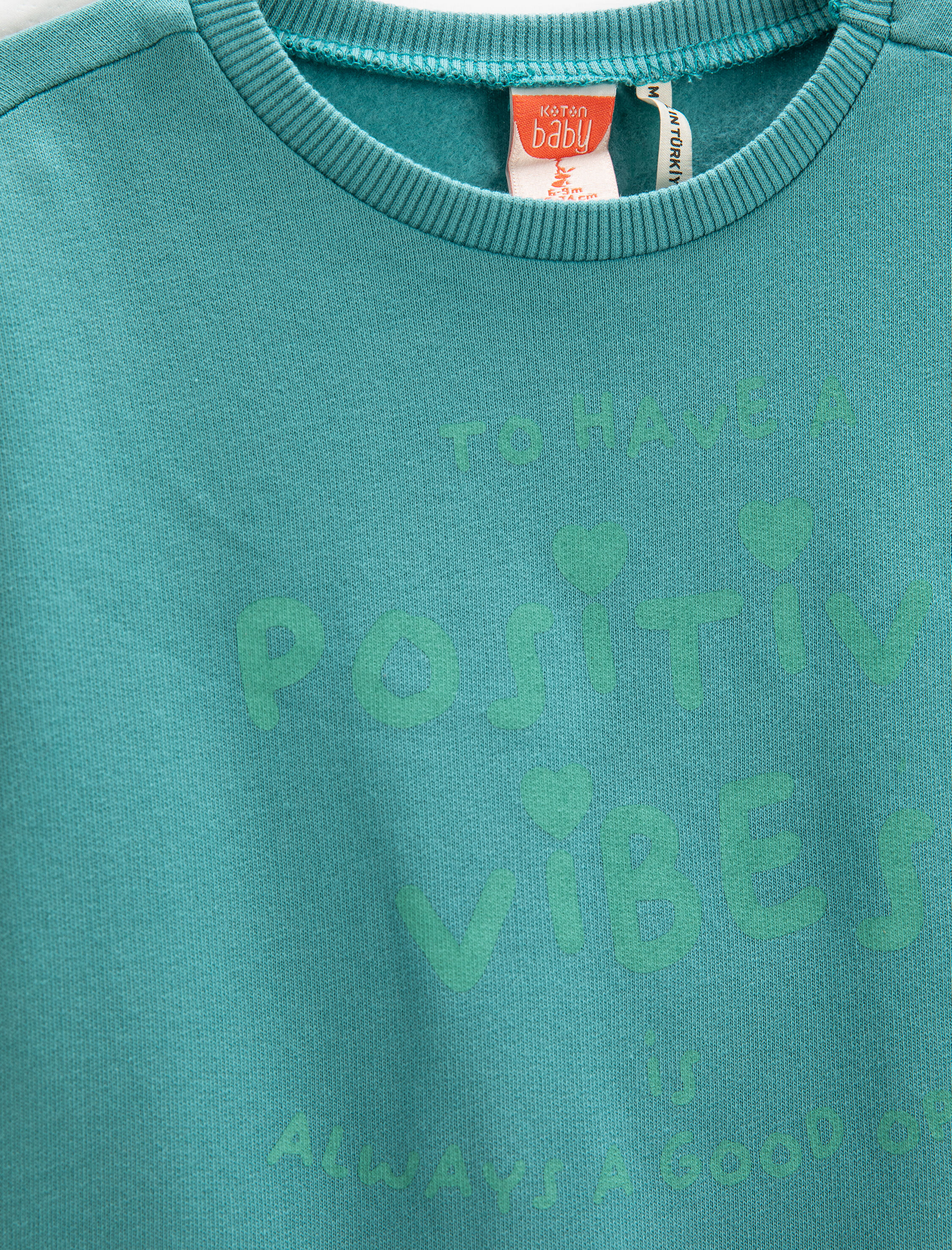  Kız Bebek Sweatshirt Baskılı Uzun Kollu Bisiklet Yaka