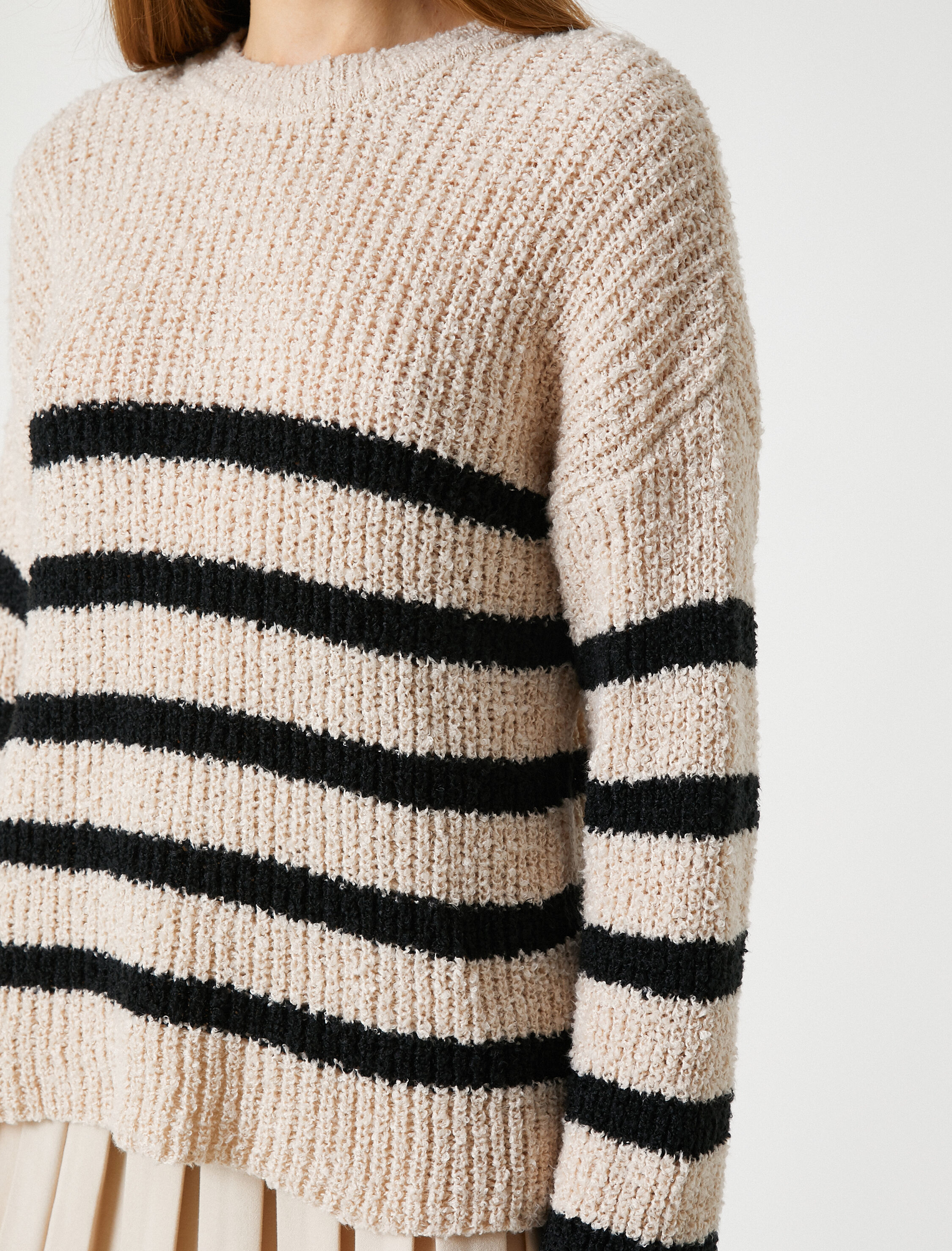   Örgü Kazak Bisiklet Yaka Uzun Kollu