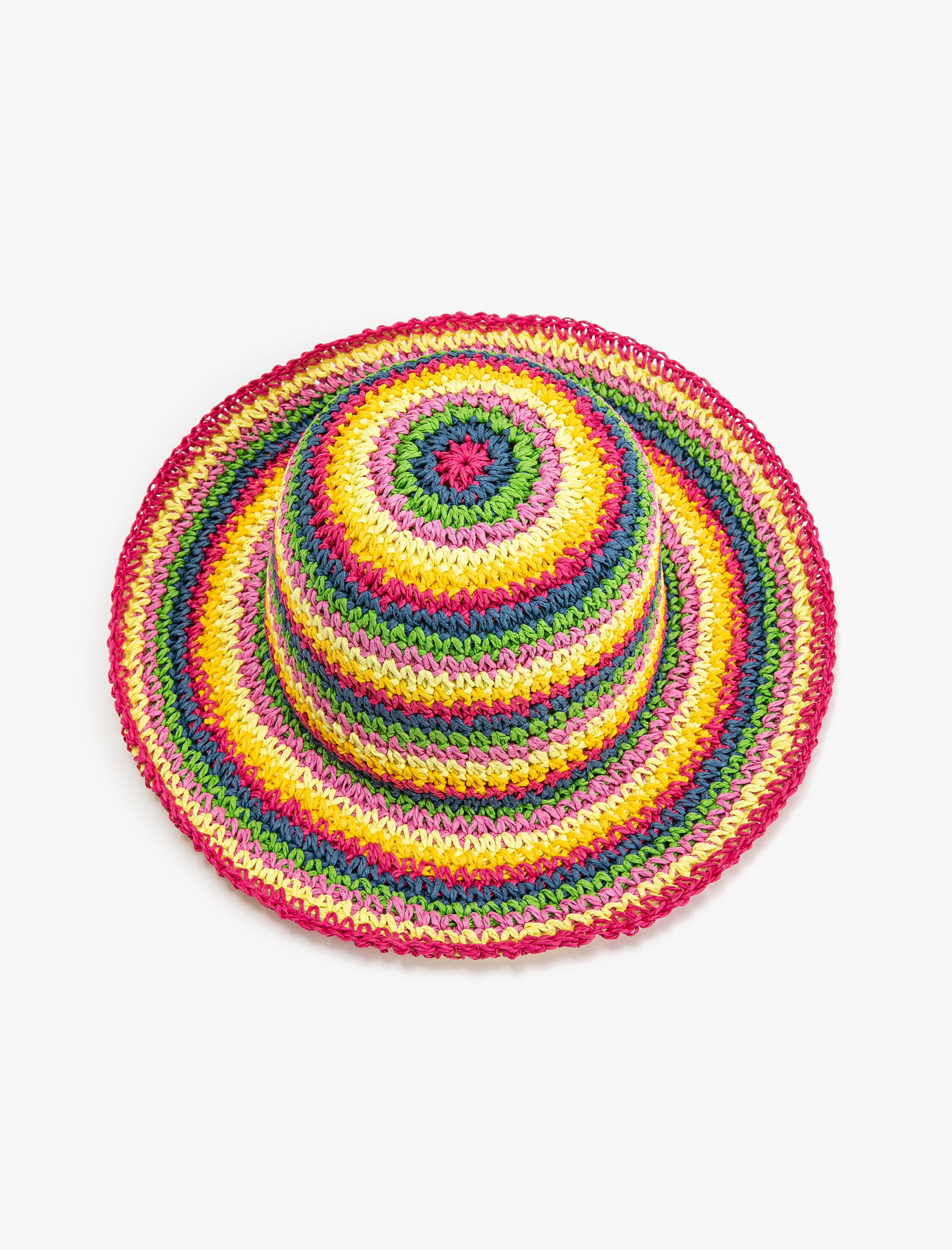  Kız Çocuk Hasır Şapka Çok Renkli