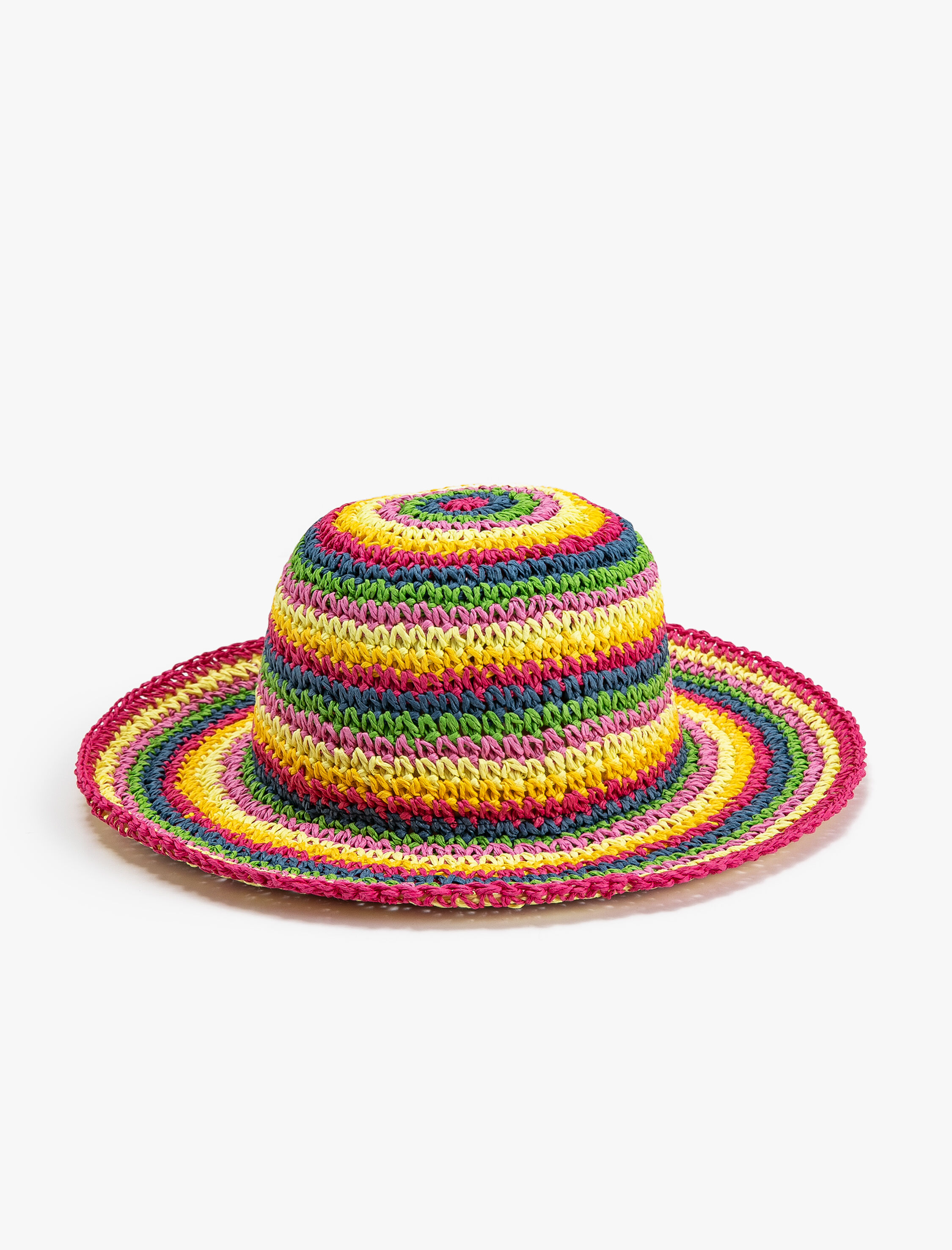  Kız Çocuk Hasır Şapka Çok Renkli