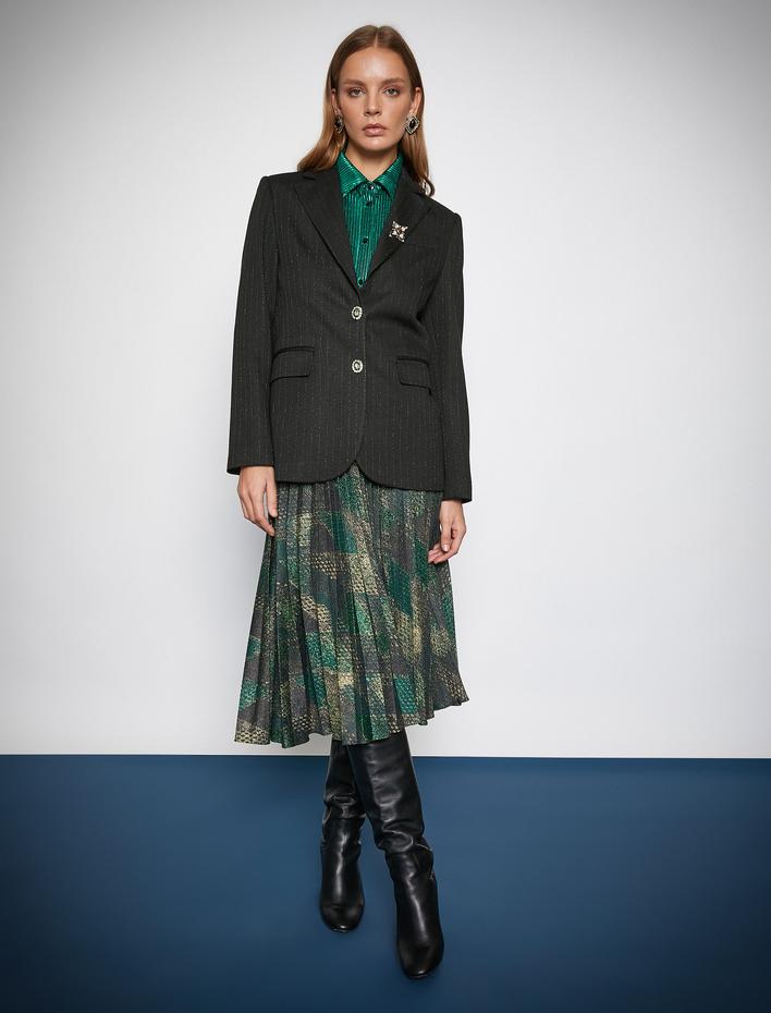  Melis Ağazat X Koton - Simli Blazer Ceket