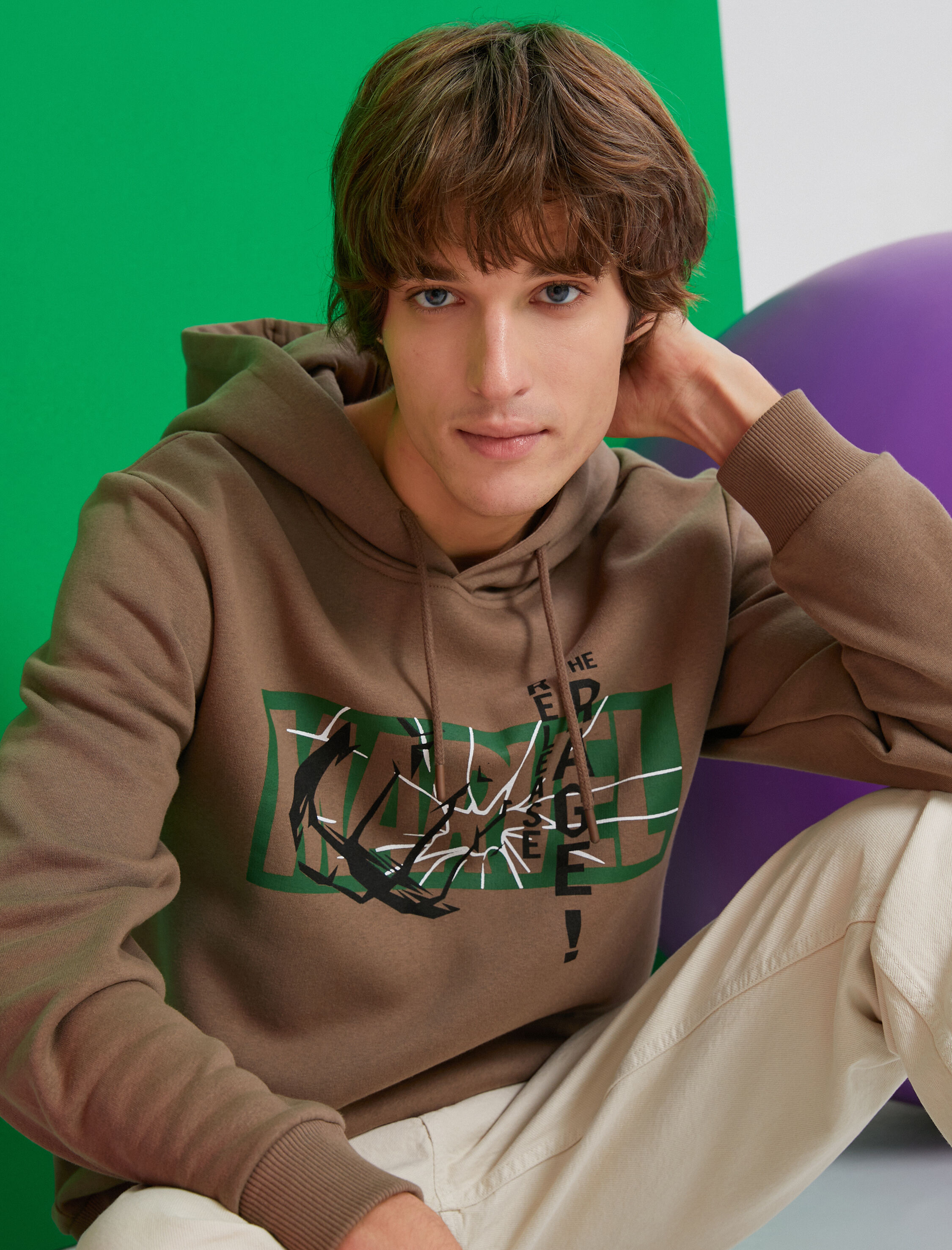   Marvel Kapşonlu Sweatshirt Şardonlu Lisanslı Baskılı