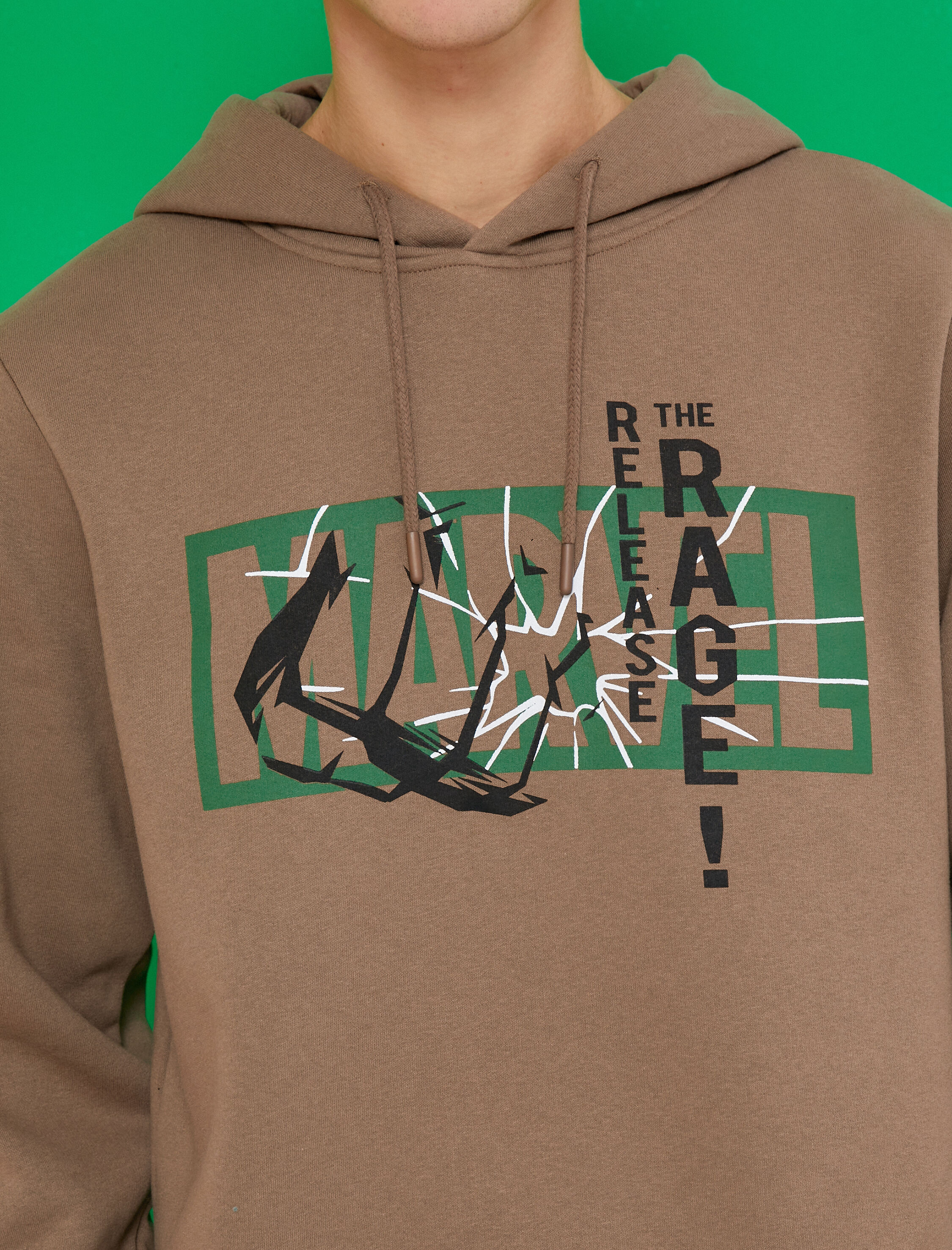   Marvel Kapşonlu Sweatshirt Şardonlu Lisanslı Baskılı