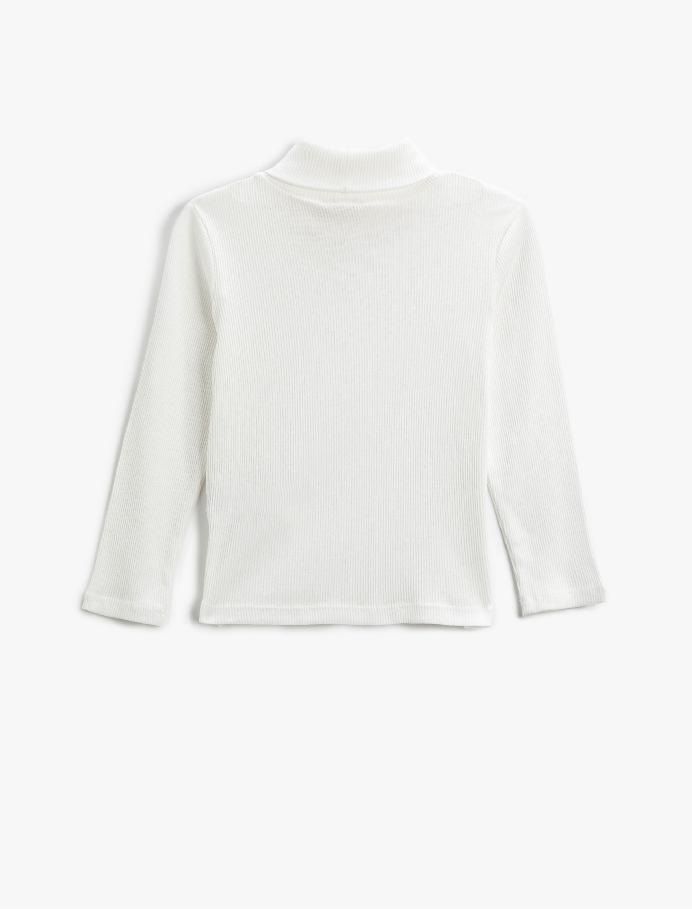  Kız Çocuk Basic Tişört Balıkçı Yaka Uzun Kollu