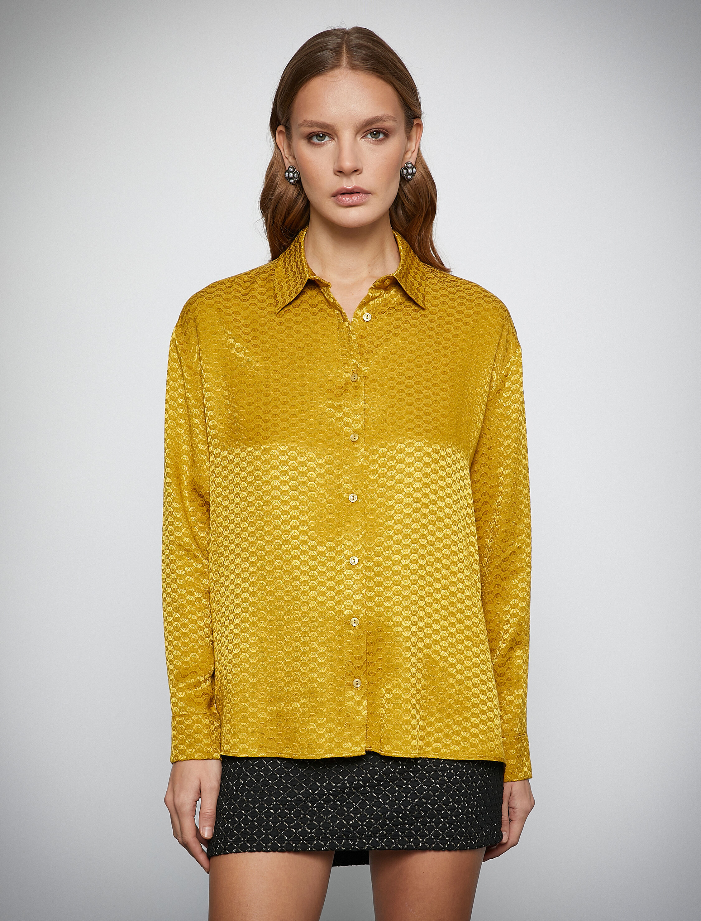   Melis Ağazat X Koton - Jakarlı Uzun Kollu Gömlek