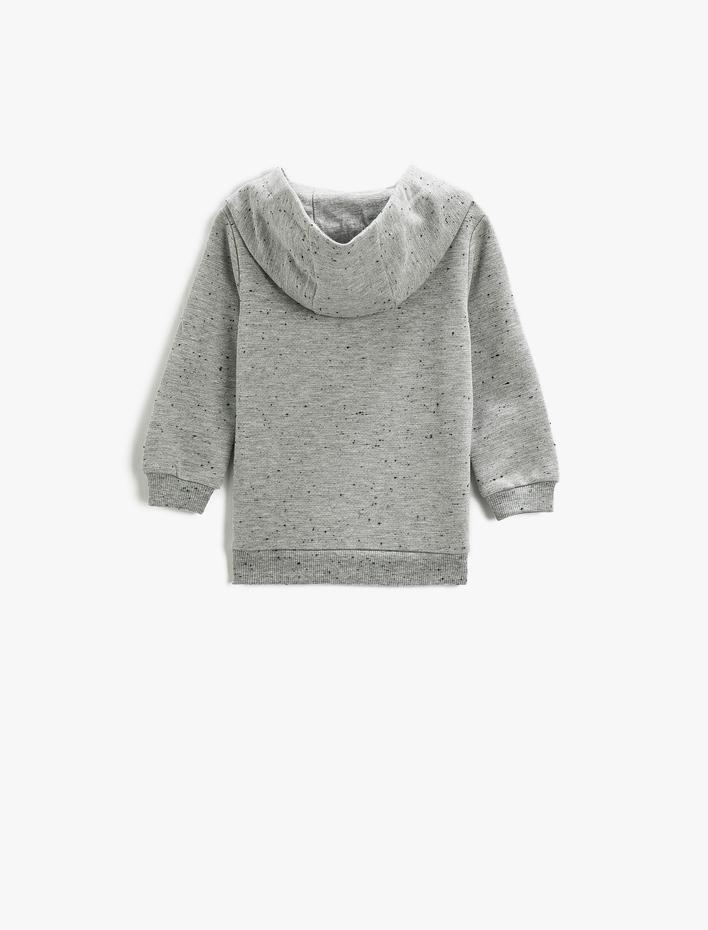 Erkek Bebek Baskılı Kapüşonlu Sweatshirt