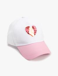 Cap Şapka Pamuklu Kalp Aplike Detaylı