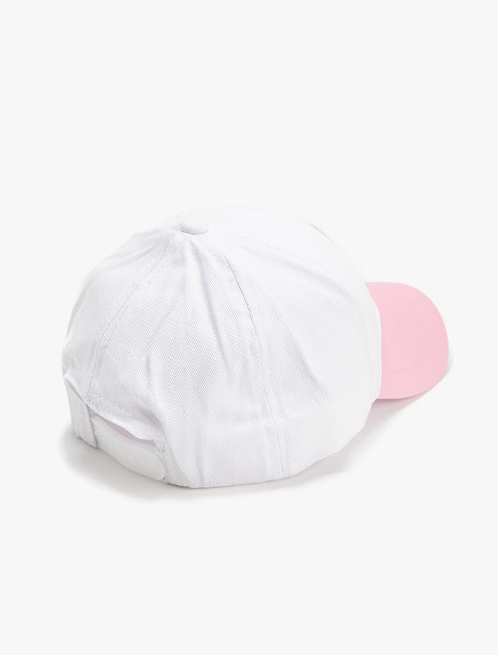 Kız Çocuk Cap Şapka Pamuklu Kalp Aplike Detaylı