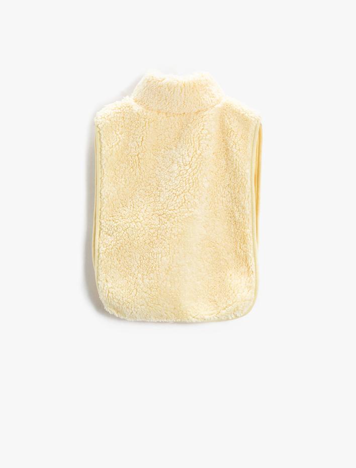 Kız Çocuk Peluş Panço Dik Yaka Yarım Fermuarlı