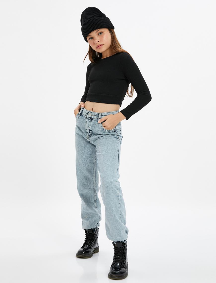  Kız Çocuk Jogger Kot Pantolon - Jegging Jean