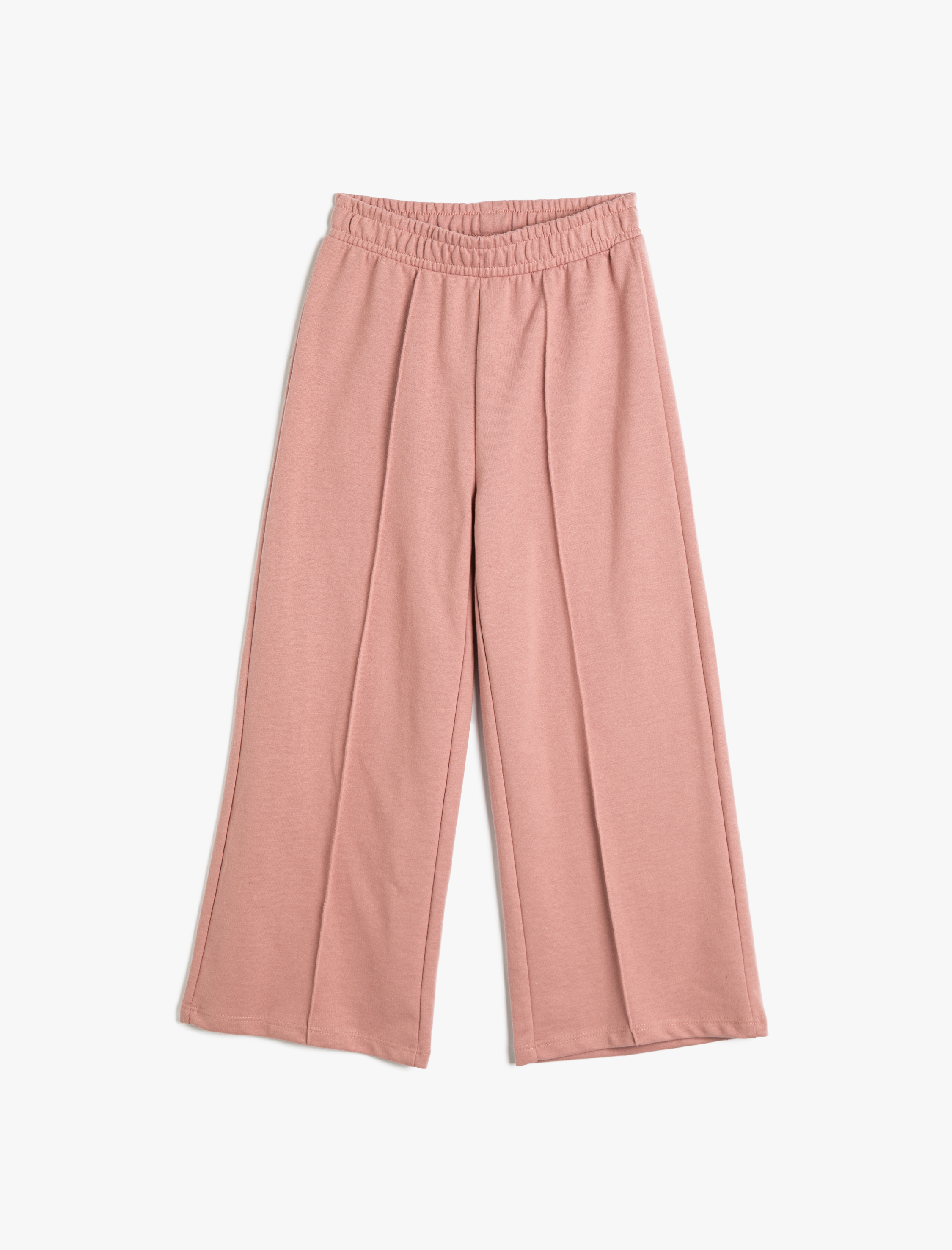  Kız Çocuk Eşofman Altı Geniş Paça Beli Lastikli Şardonlu