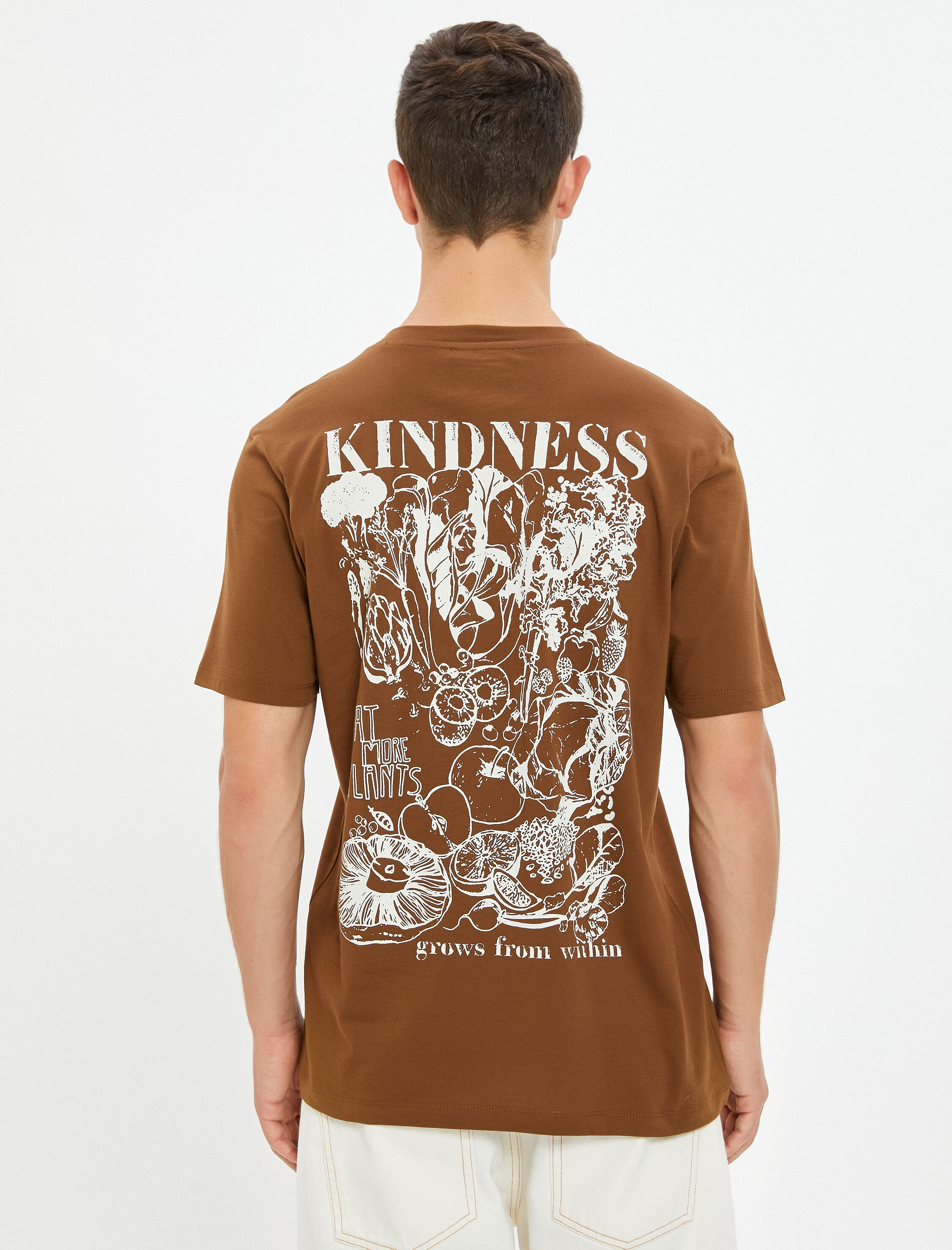   Arkası Baskılı Tişört Sloganlı Bisiklet Yaka Kısa Kollu