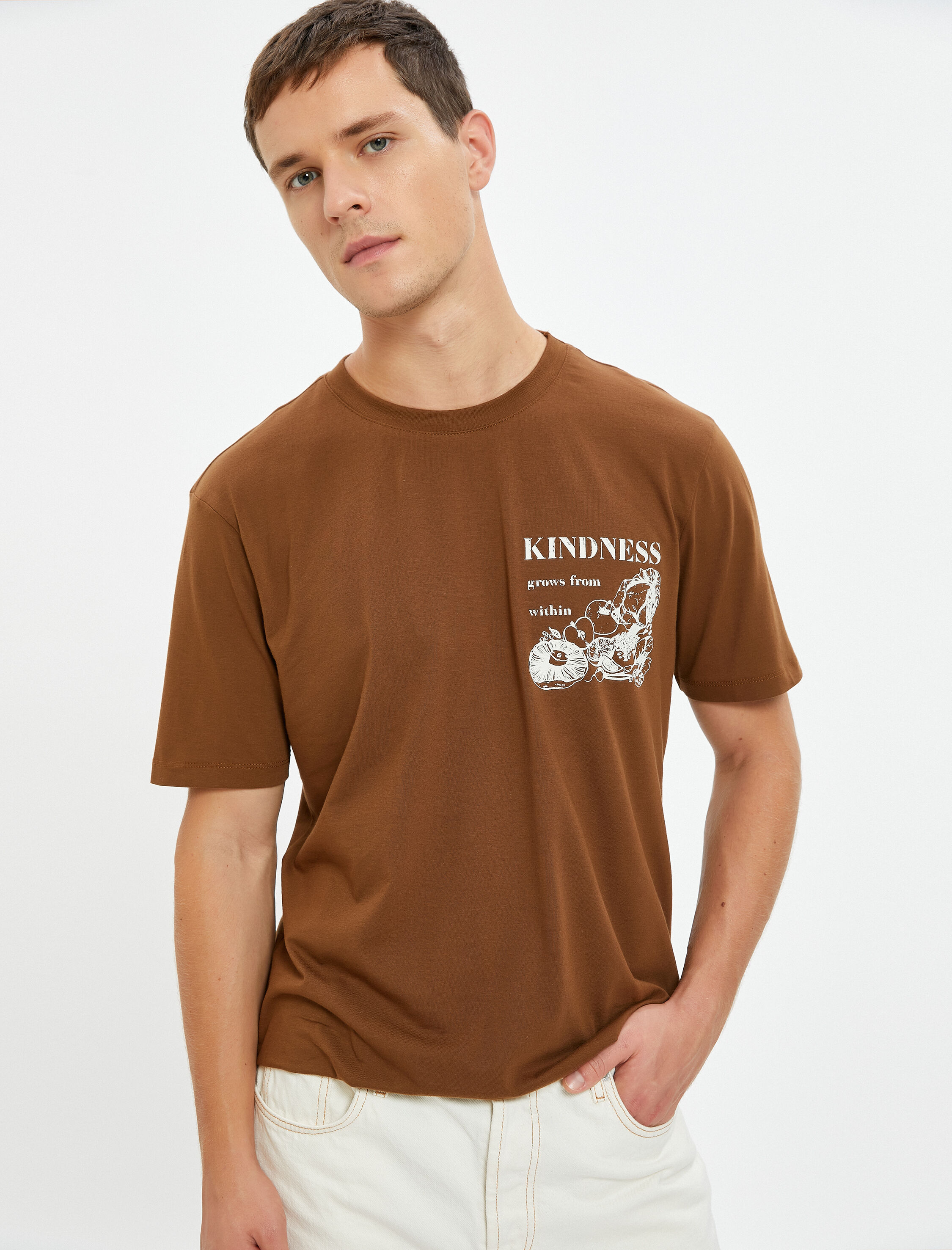   Arkası Baskılı Tişört Sloganlı Bisiklet Yaka Kısa Kollu