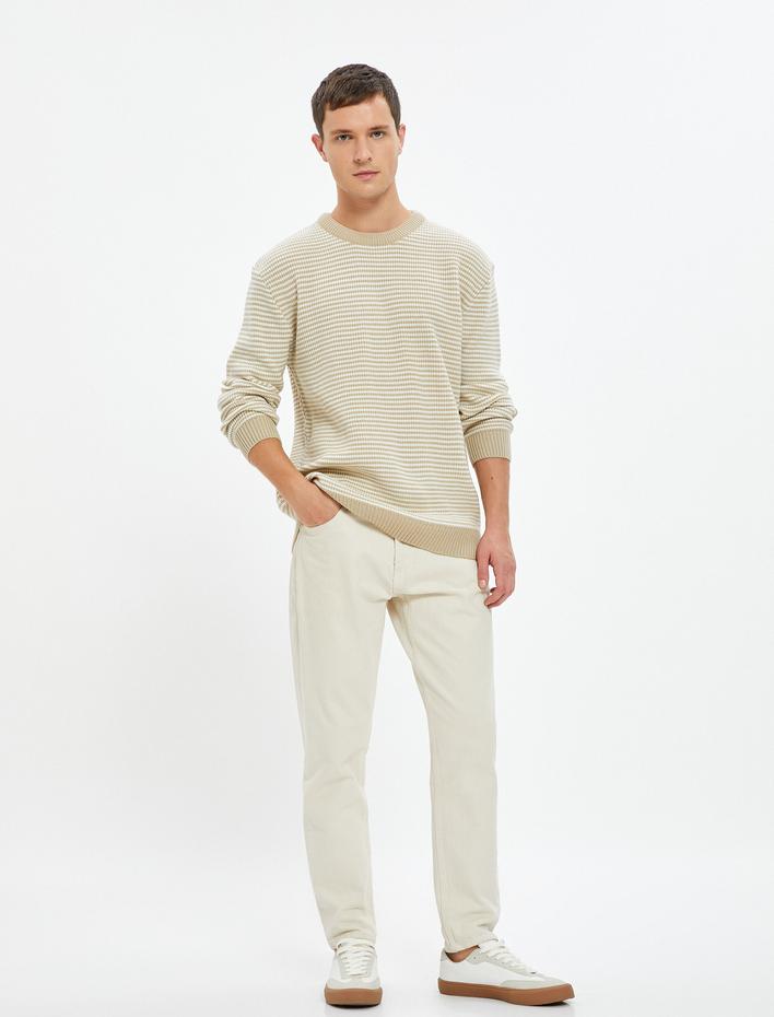  Triko Kazak Bisiklet Yaka Dokulu Uzun Kollu