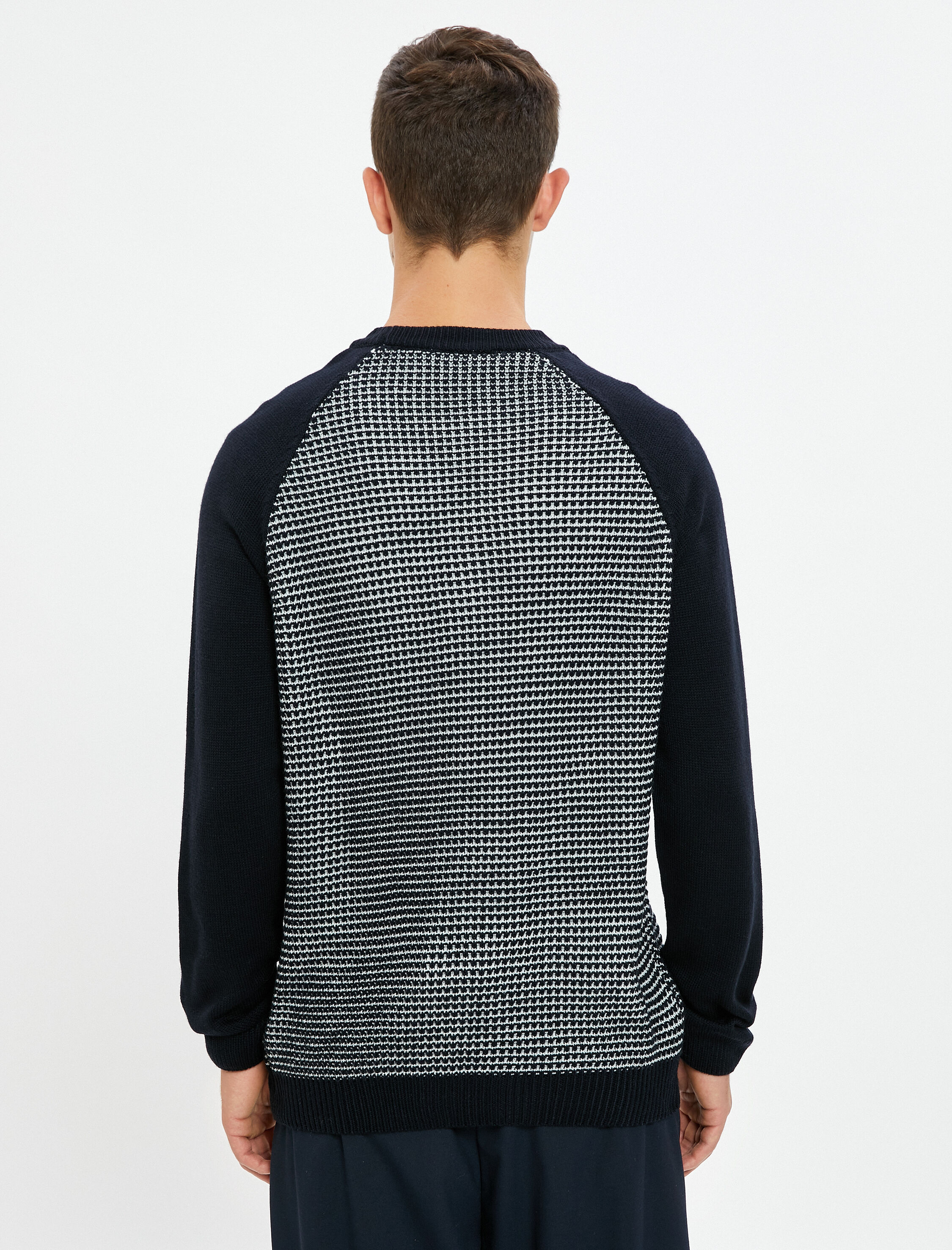   Triko Kazak Bisiklet Yaka Dokulu Renk Bloklu