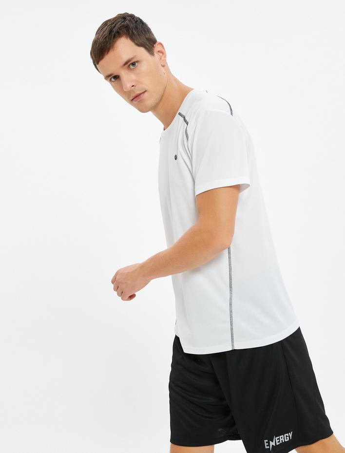  Spor Şort Slogan Baskılı Beli Bağcıklı Cep Detaylı