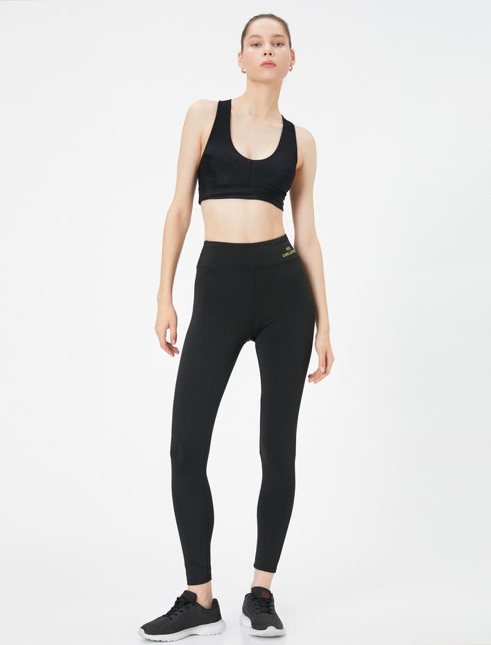  Sporcu Sütyeni Fitilli U Yaka Çapraz Askılı Slim Fit