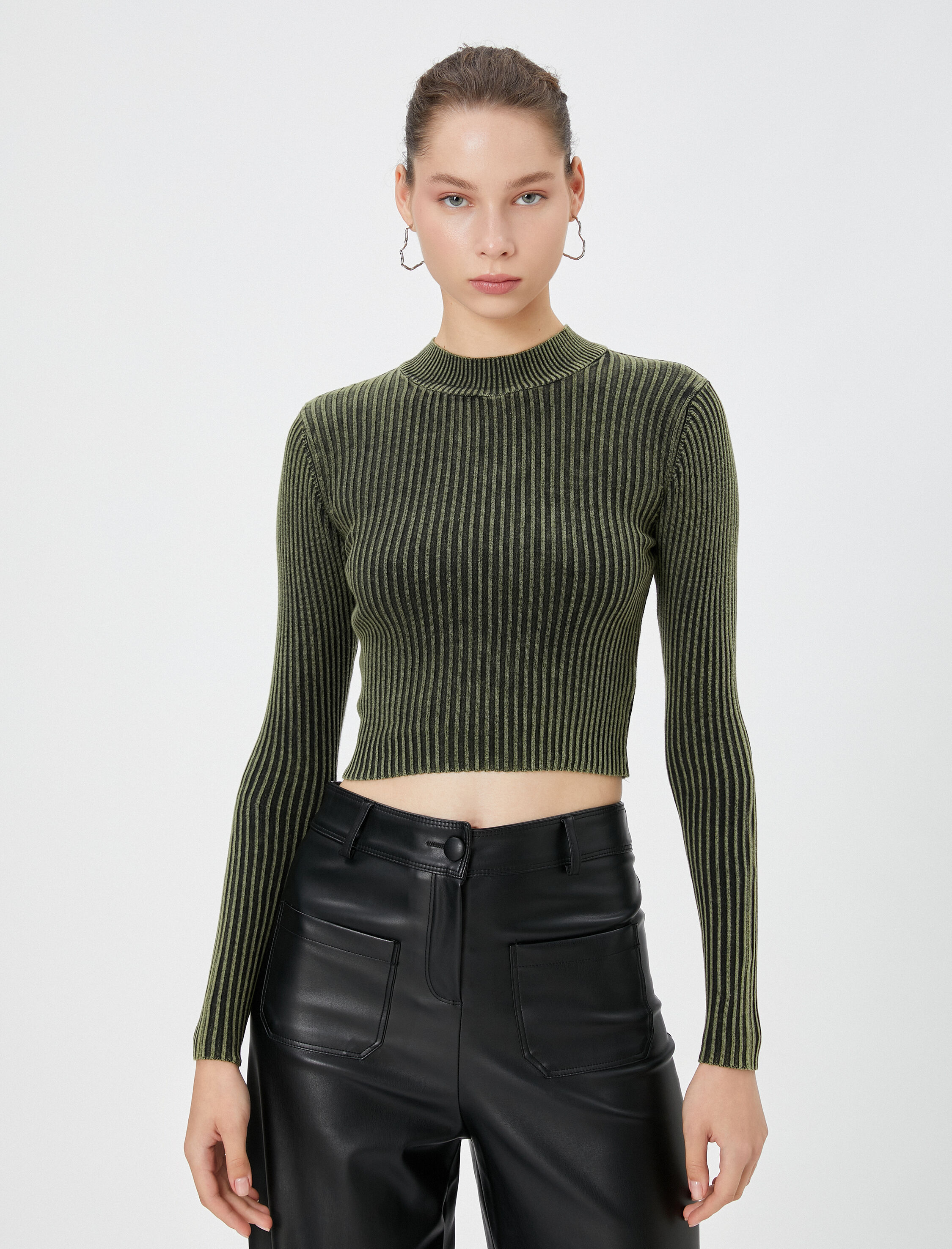   Triko Kazak Yıkamalı Kaşkorse Uzun Kollu Yuvarlak Yaka