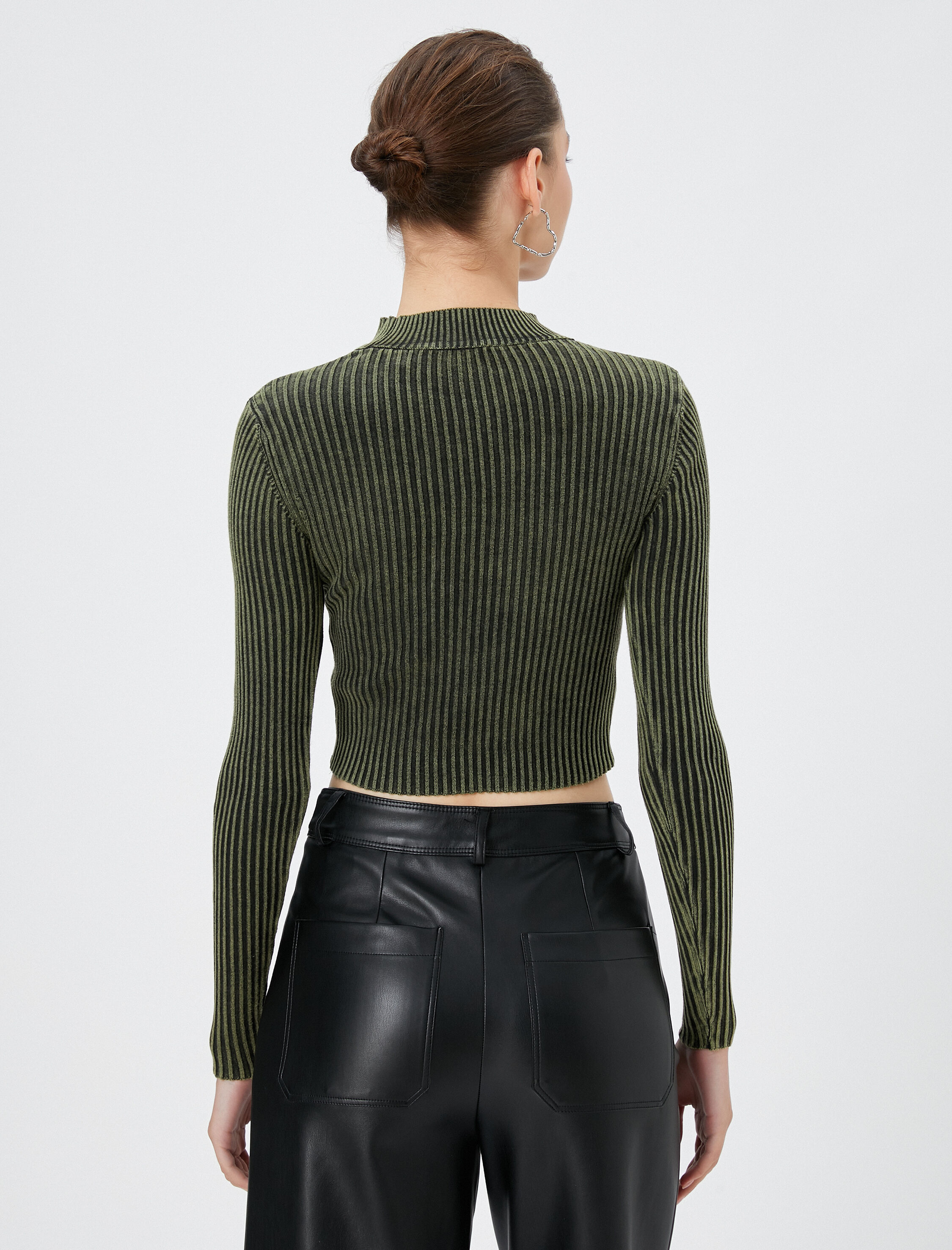   Triko Kazak Yıkamalı Kaşkorse Uzun Kollu Yuvarlak Yaka