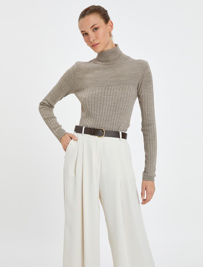  Triko Boğazlı Kazak Dokulu Akrilik Kaşmir Dokulu