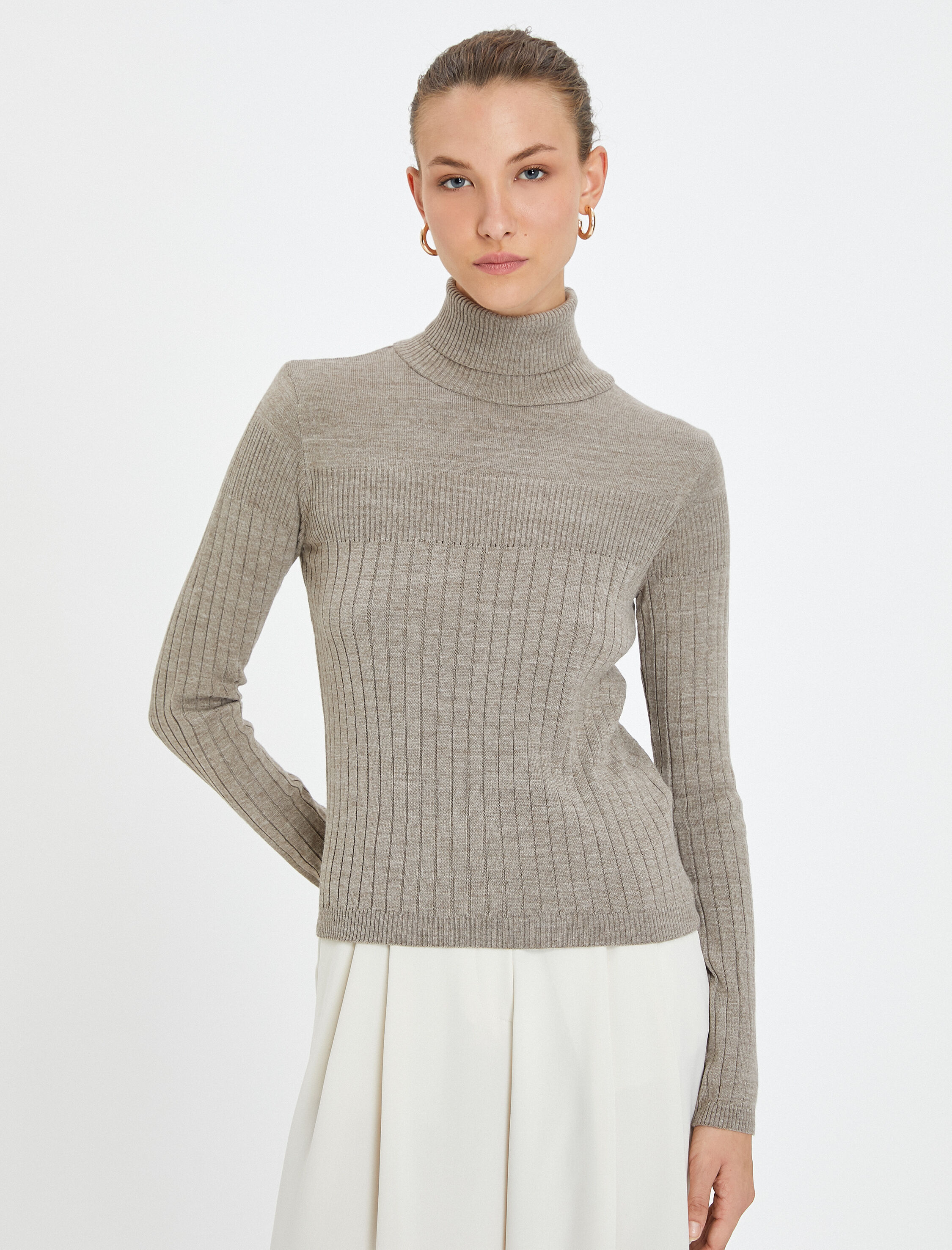   Triko Boğazlı Kazak Dokulu Akrilik Kaşmir Dokulu