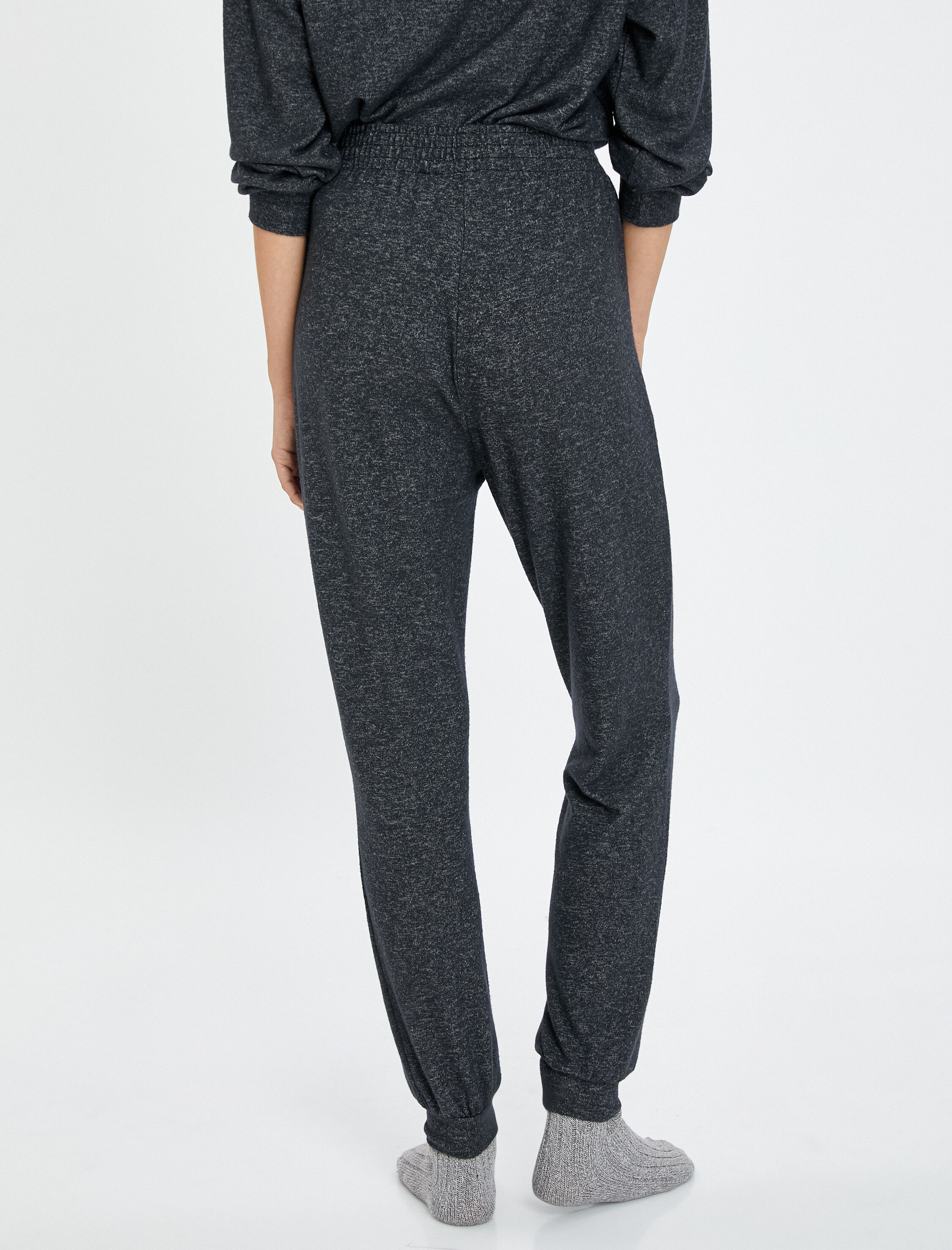   Jogger Pijama Altı Beli ve Paçası Lastikli Viskon Karışımlı