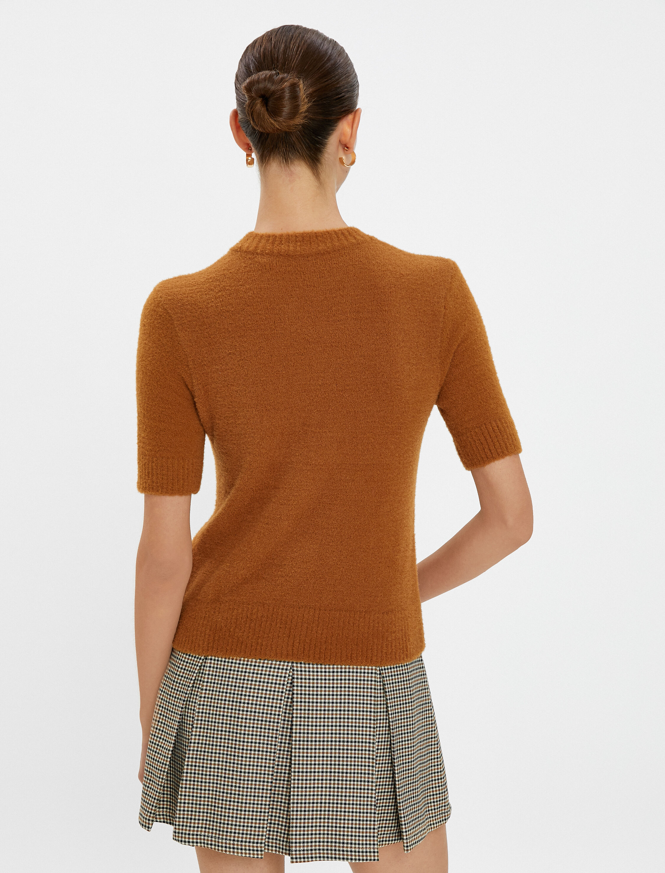   Kısa Kollu Triko Kazak Ribanalı Normal Kesim