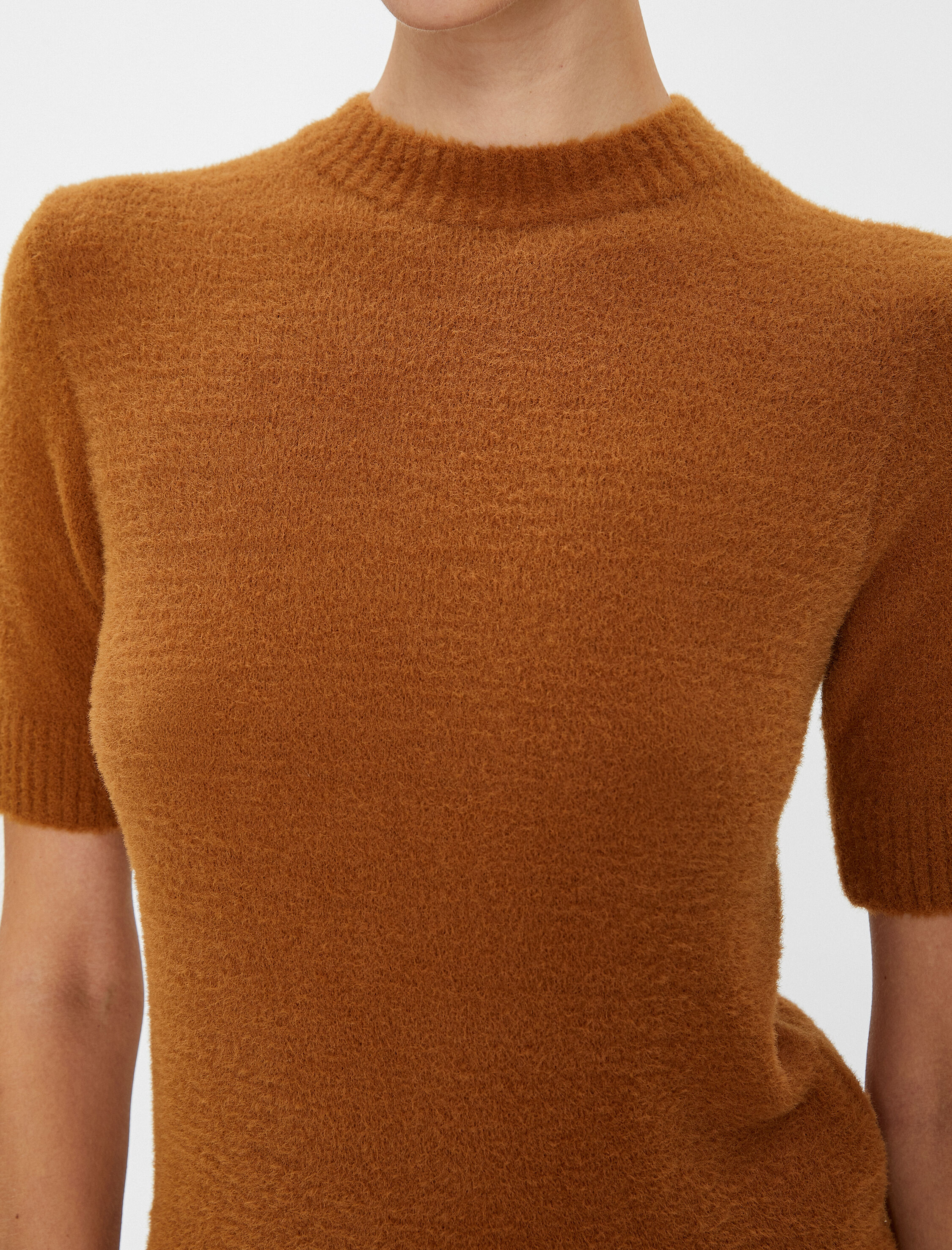   Kısa Kollu Triko Kazak Ribanalı Normal Kesim