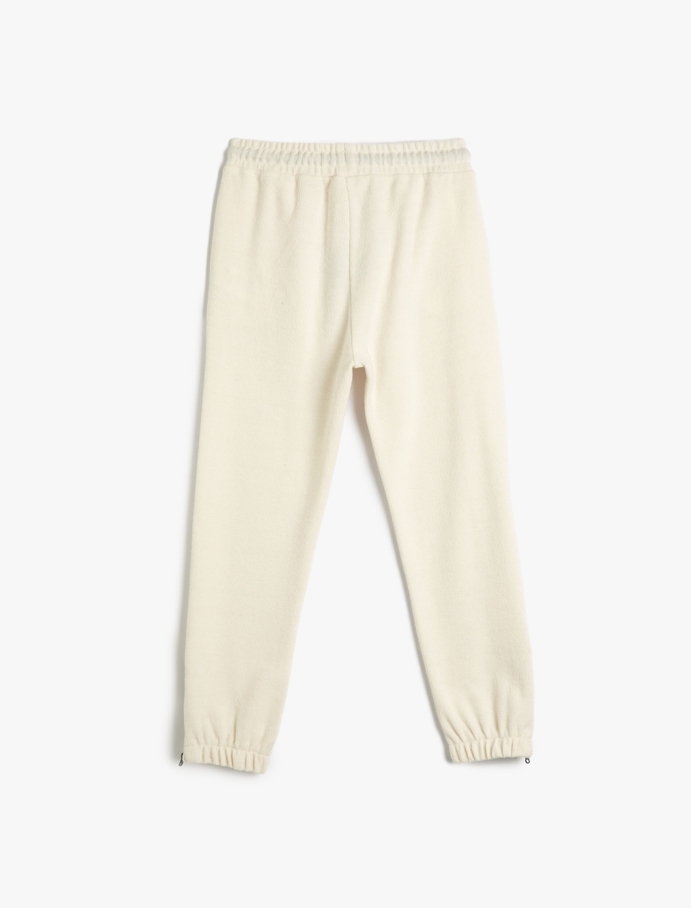  Erkek Çocuk Jogger Eşofman Altı Fermuar ve Cep Detaylı Beli Bağlamalı Şardonlu