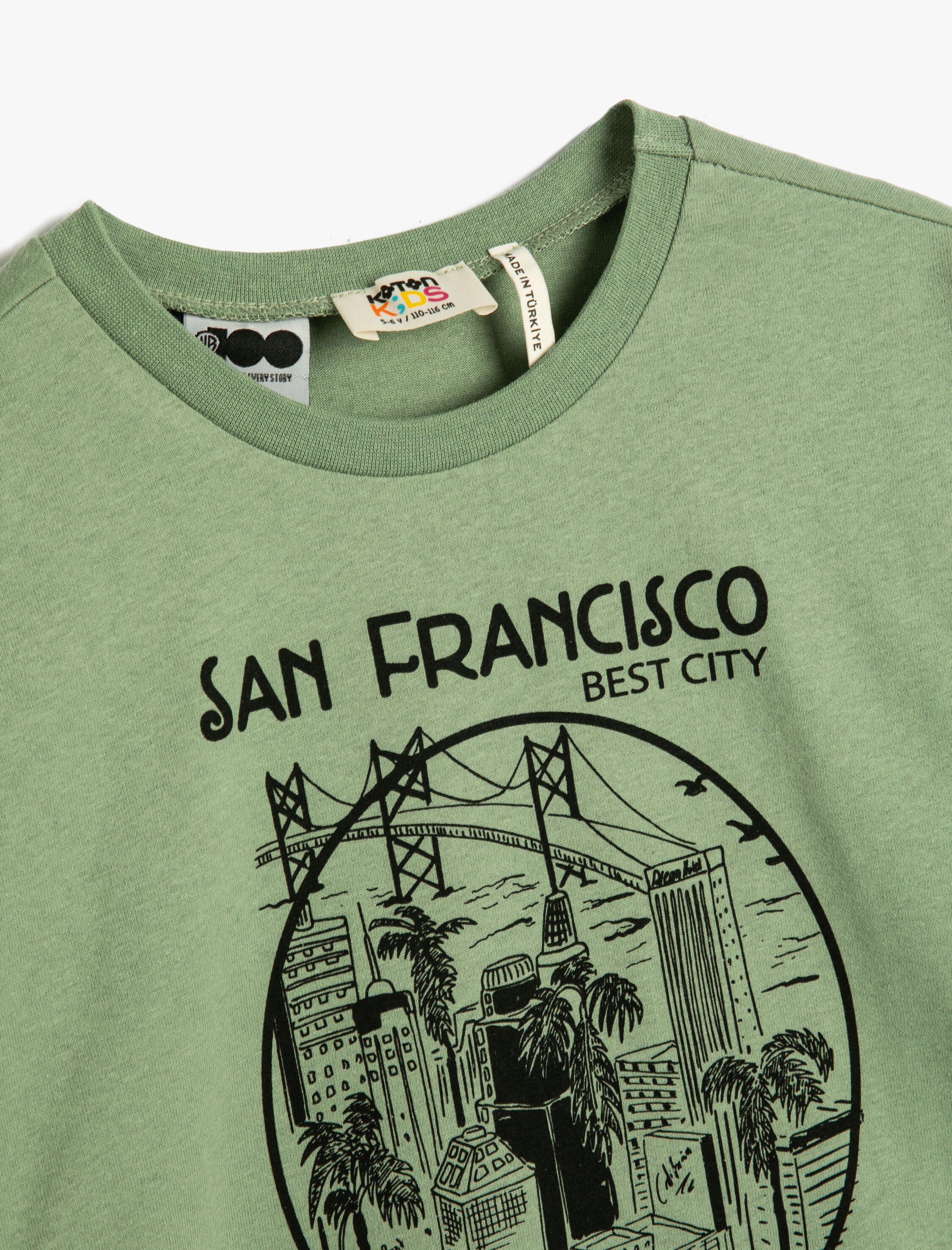  Erkek Çocuk Tişört Uzun Kollu Bisiklet Yaka Yazı Baskılı Renk Bloklu Pamuklu