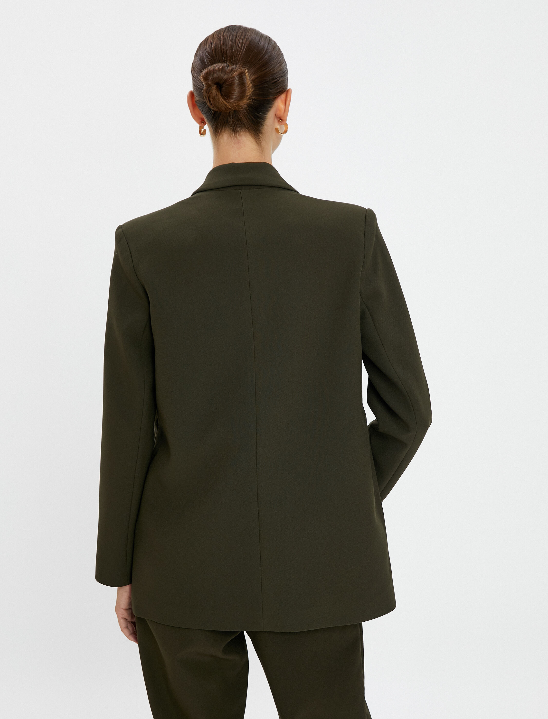   Oversize Blazer Ceket Düğmeli Kruvaze Kapaklı Cepli