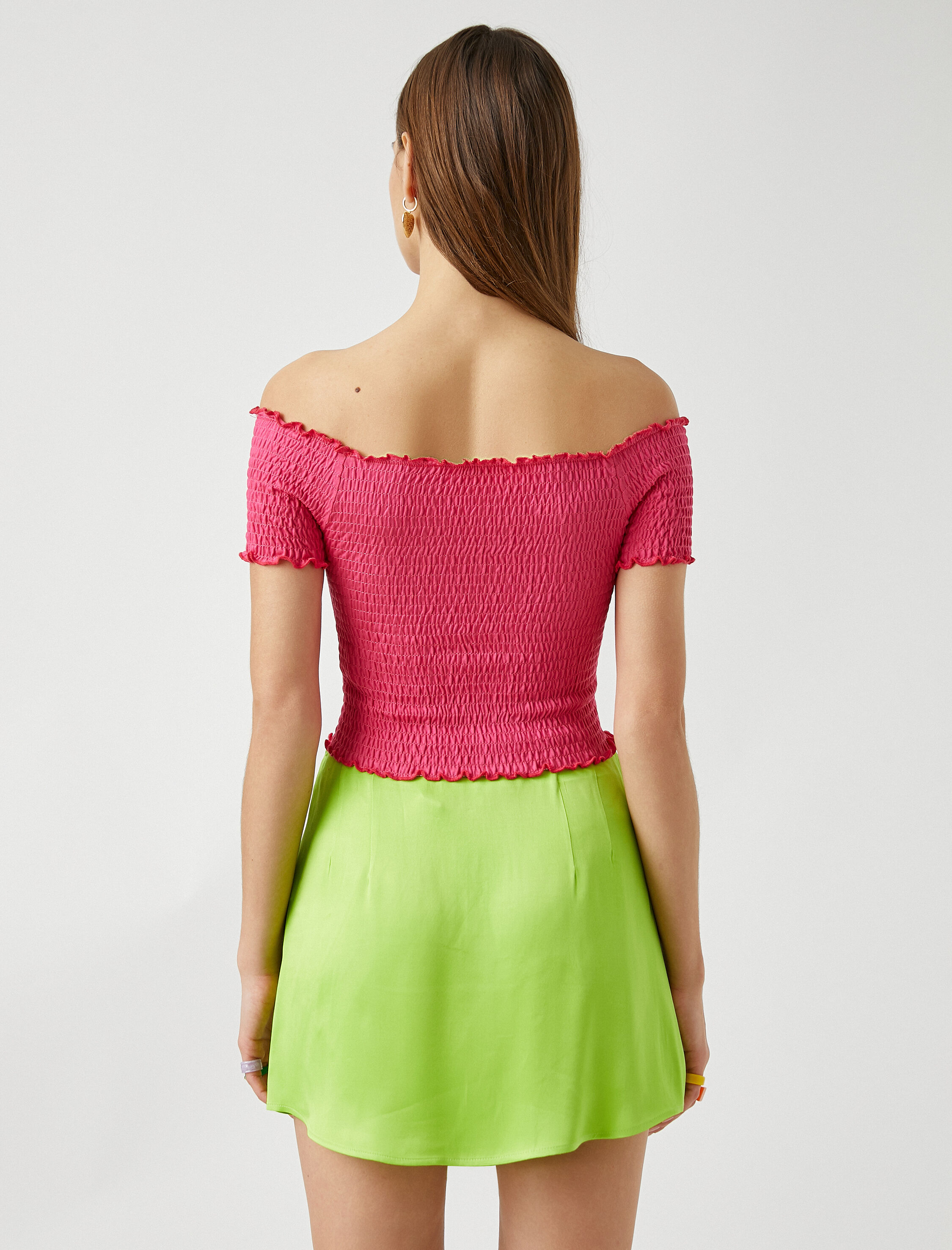   Kısa Kollu Kayık Yaka Gipeli Tişört